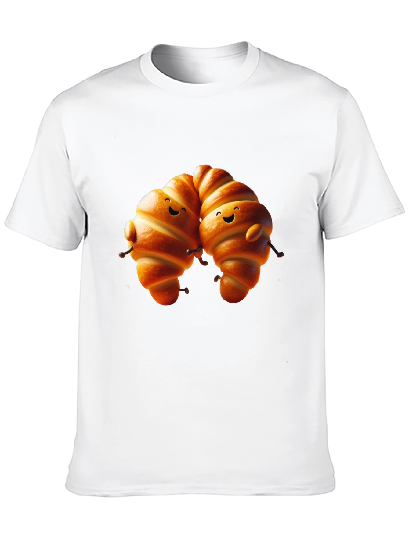 Black Cute Croissant Couple Graphic Tee view 10