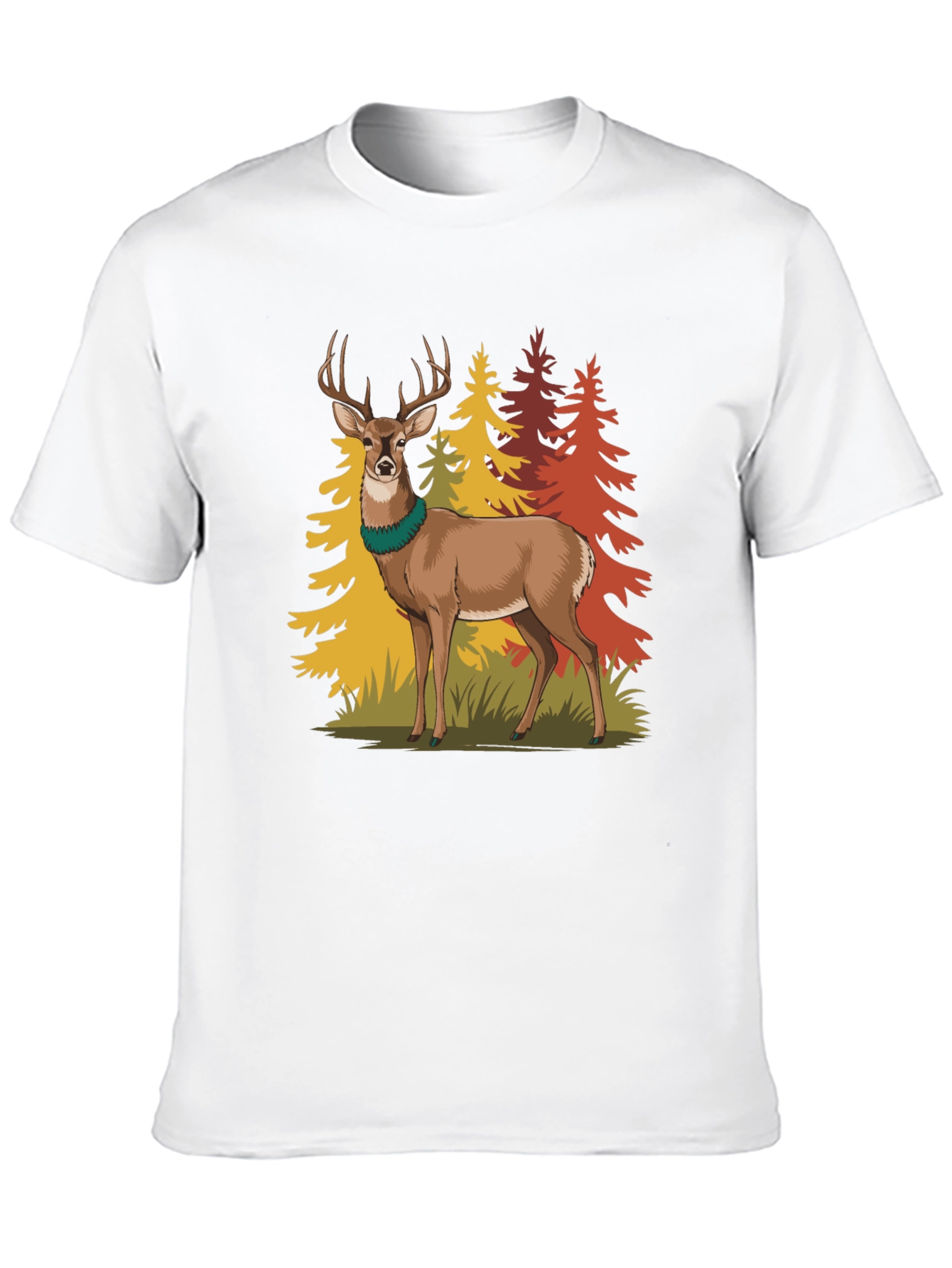 Black Deer Forest Graphic Tee - Nature Lover's T-Shirt view 10