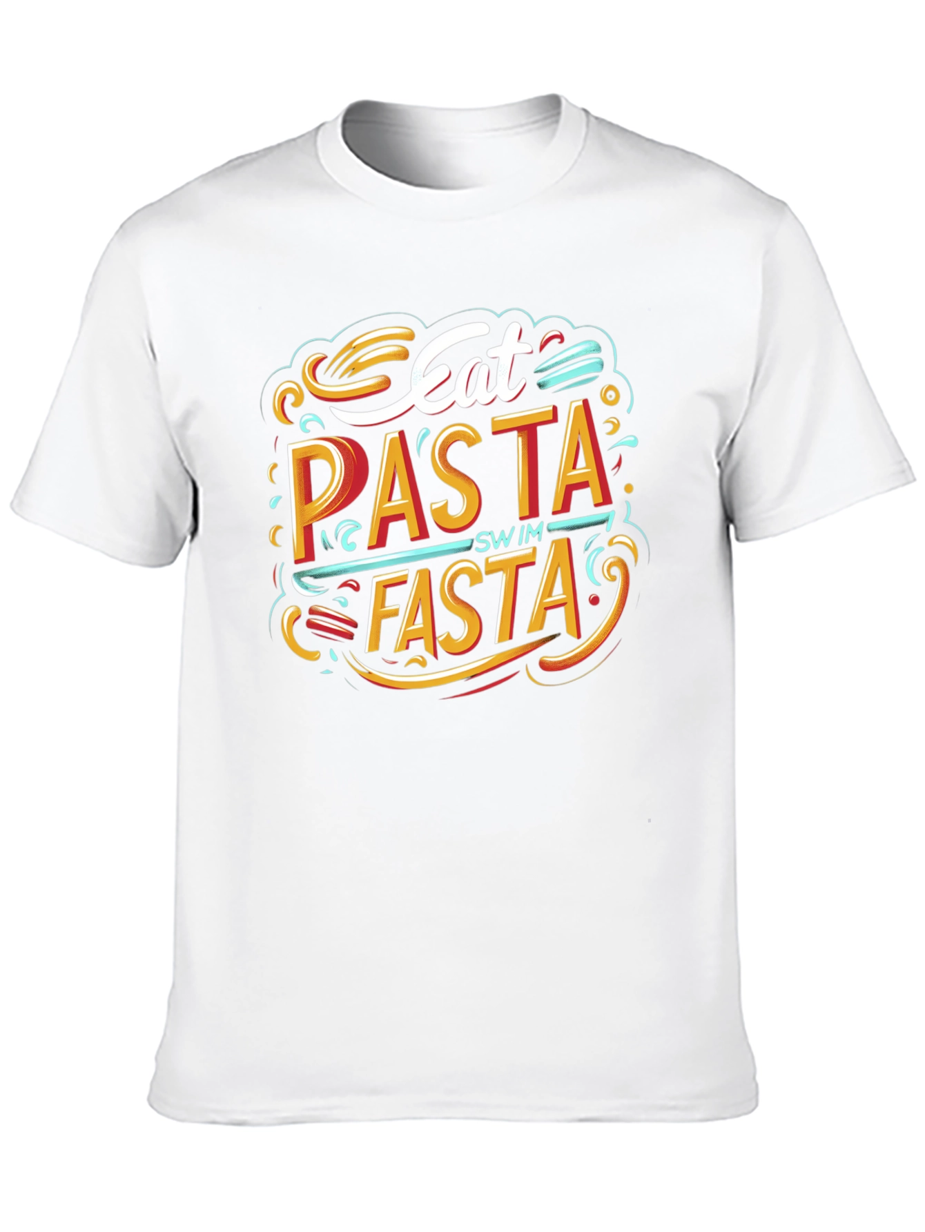 Black Eat Pasta Swim Fasta Graphic T-Shirt view 10
