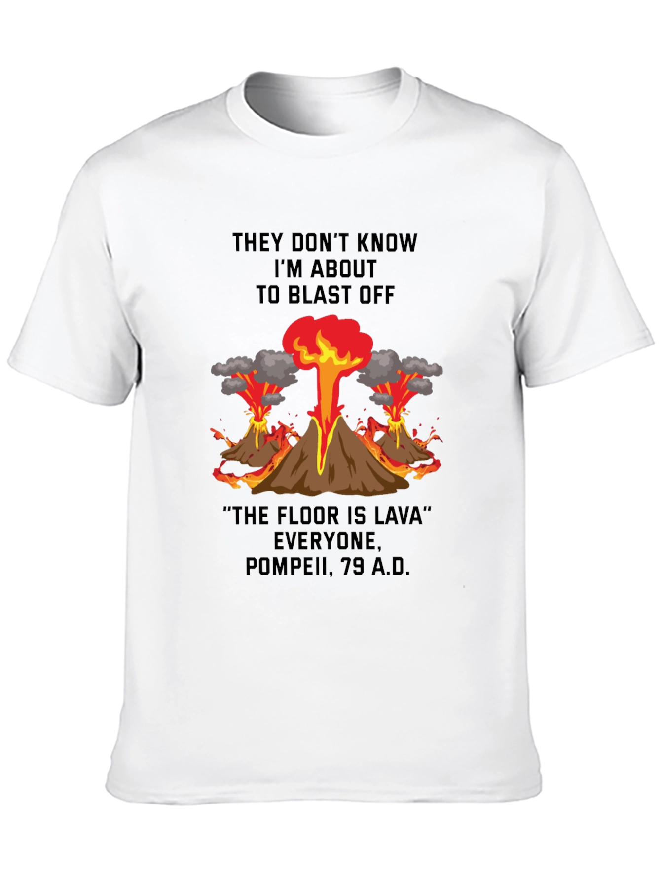 Black Volcano Blast Off Graphic Tee - Pompeii 79 A.D. view 10