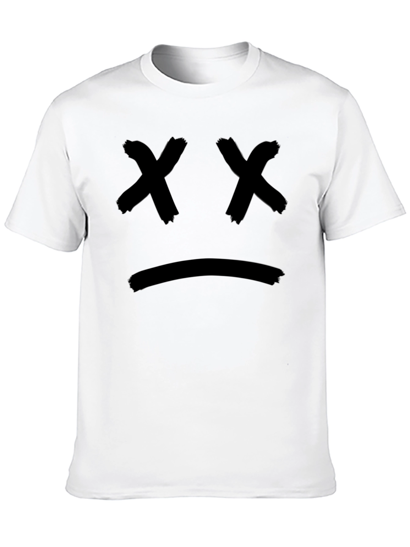 Black Sad Face Graphic Black T-Shirt view 10