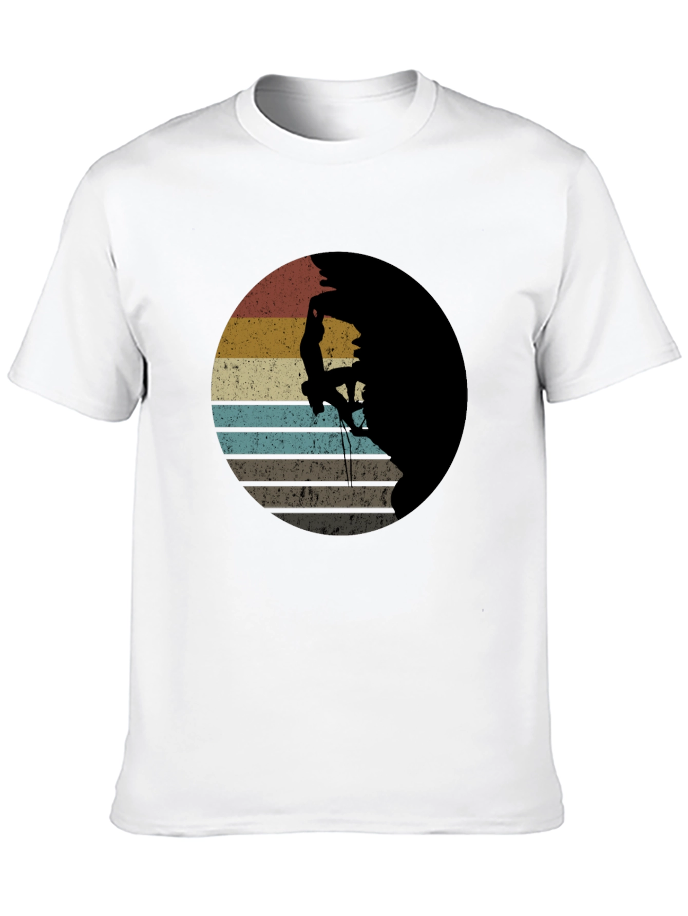 Black Retro Rock Climbing T-Shirt - Vintage Style Tee view 10