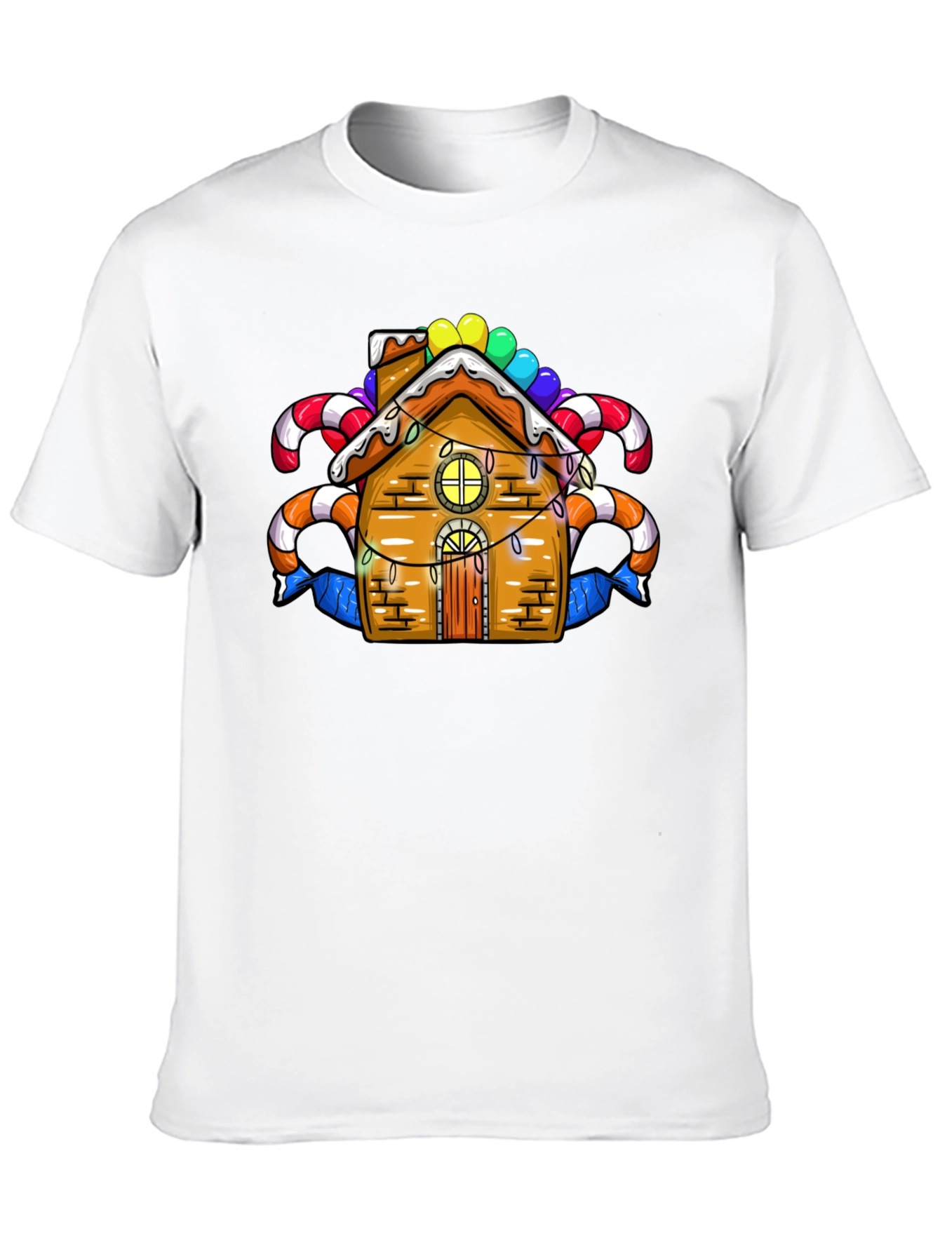 Black Festive Gingerbread House Graphic Tee view 10