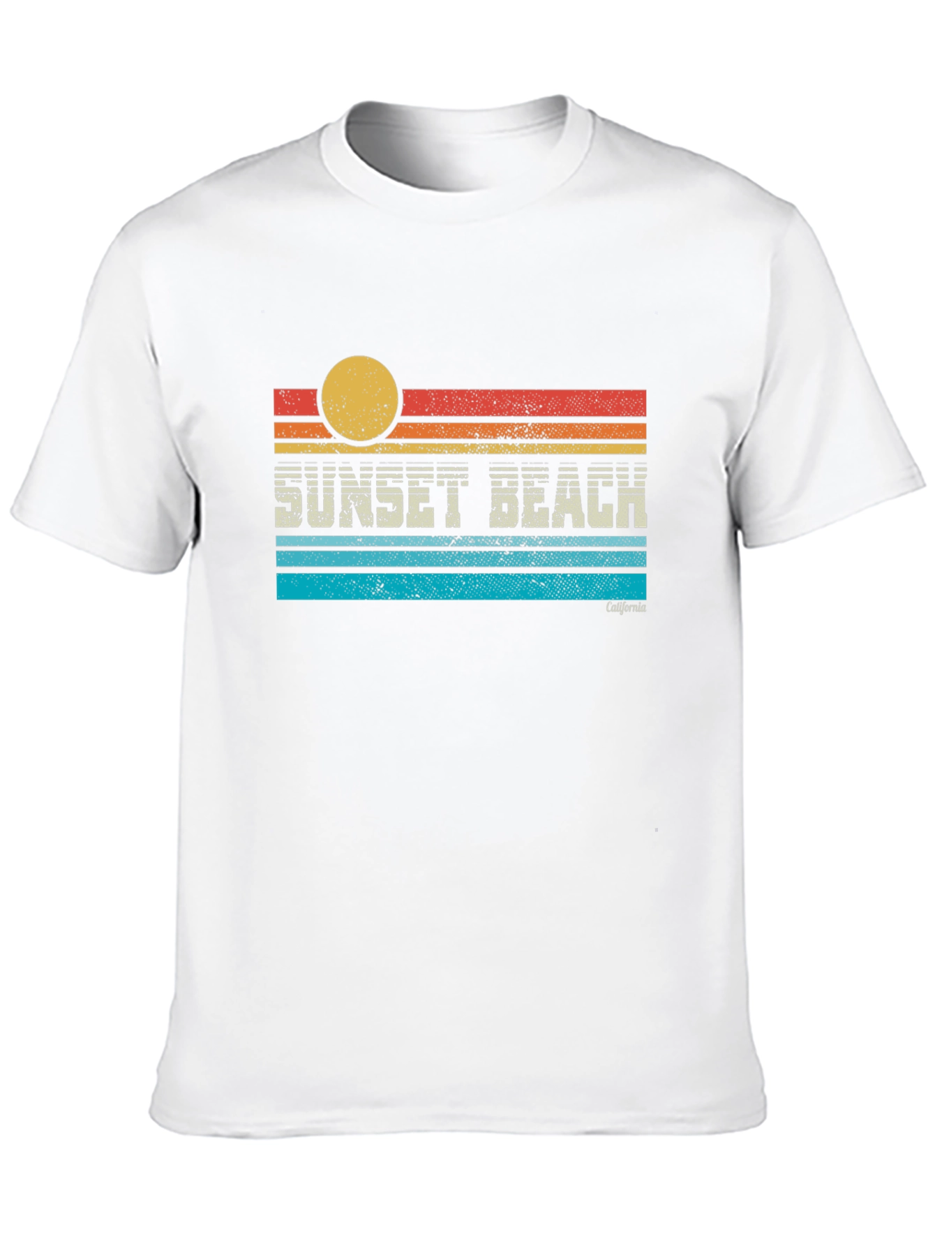 Black Sunset Beach California Graphic T-Shirt view 10