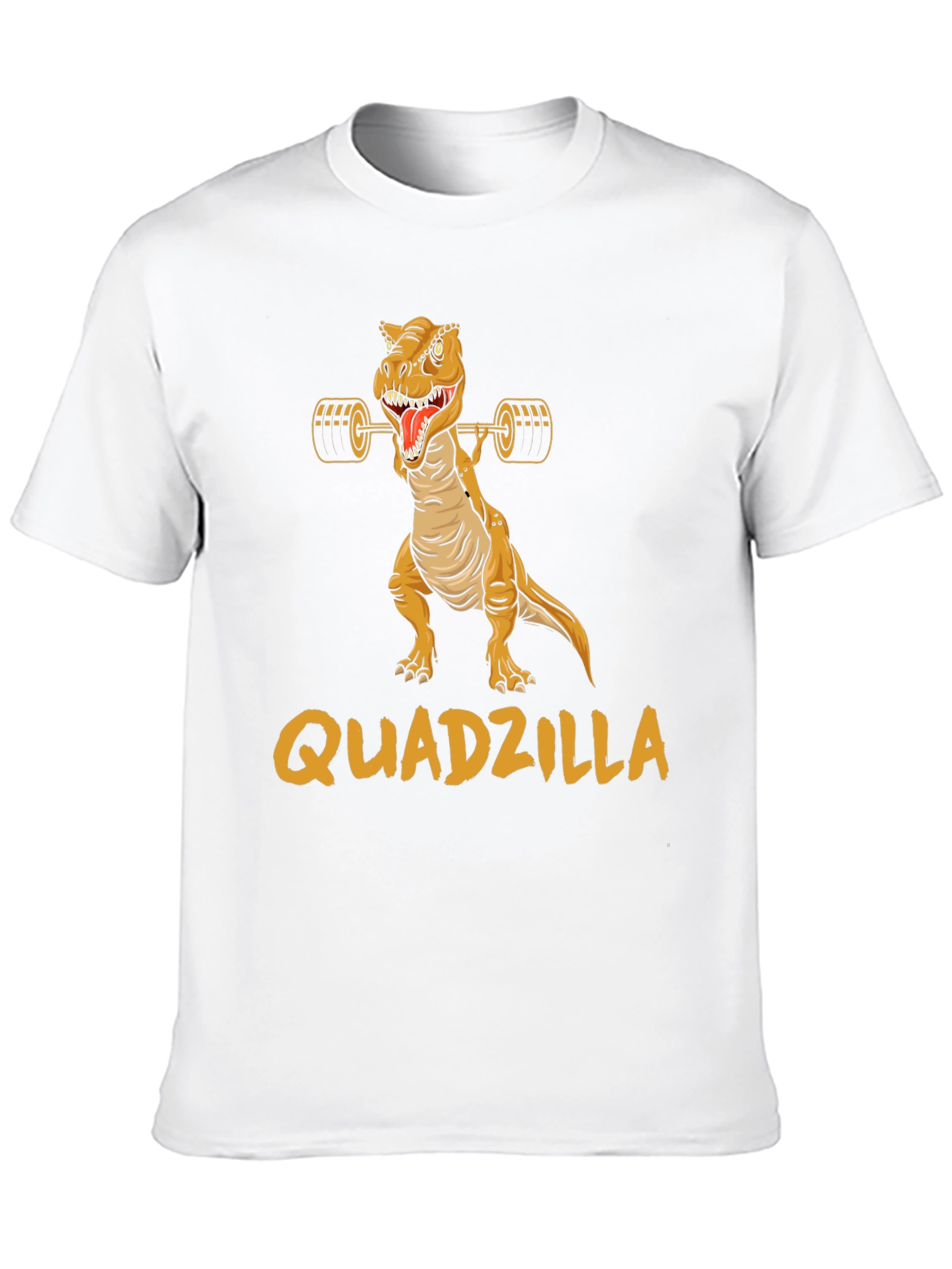 Black Quadzilla Weightlifting Dinosaur Graphic T-Shirt view 10