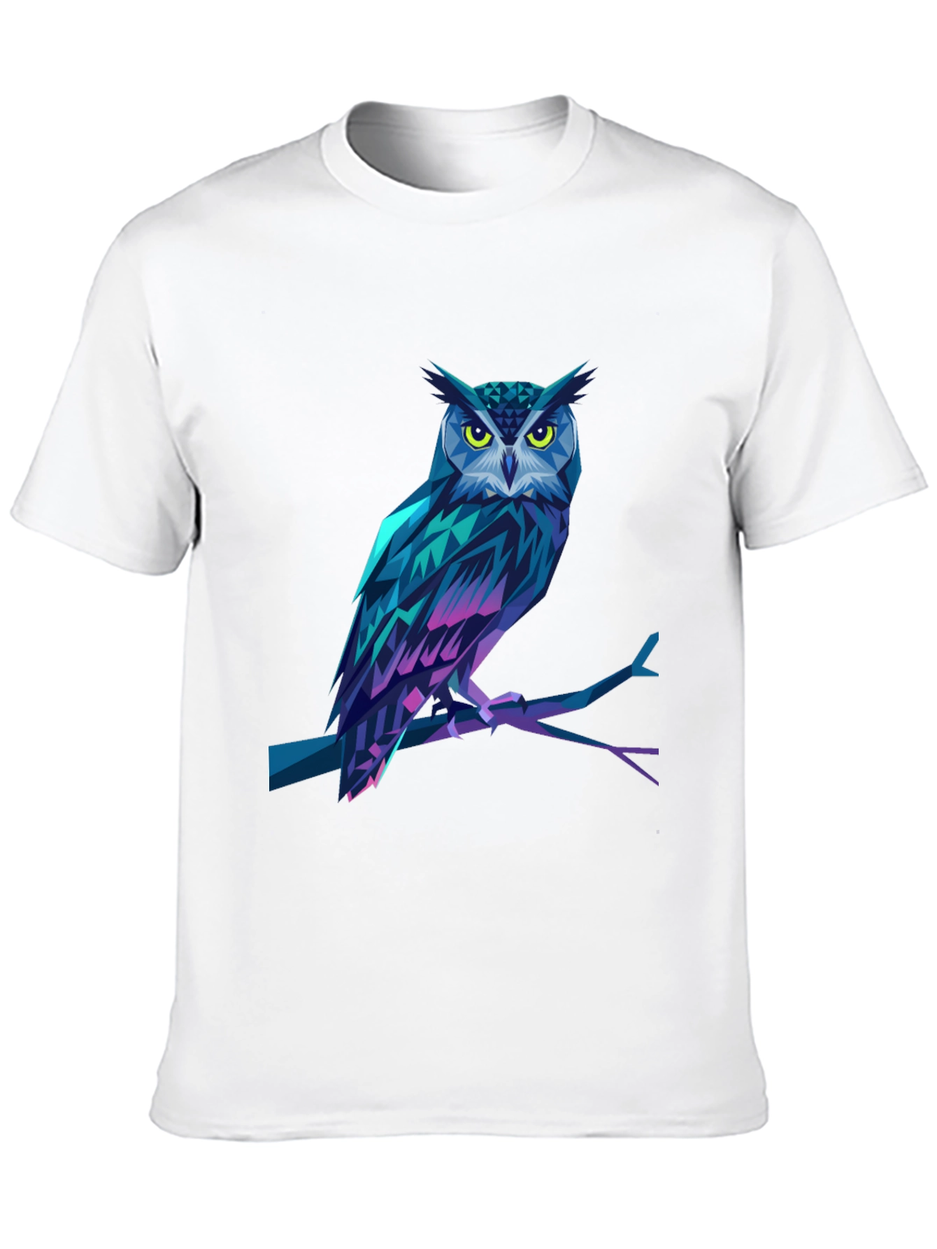 Black Geometric Owl Graphic Print Black T-Shirt view 10