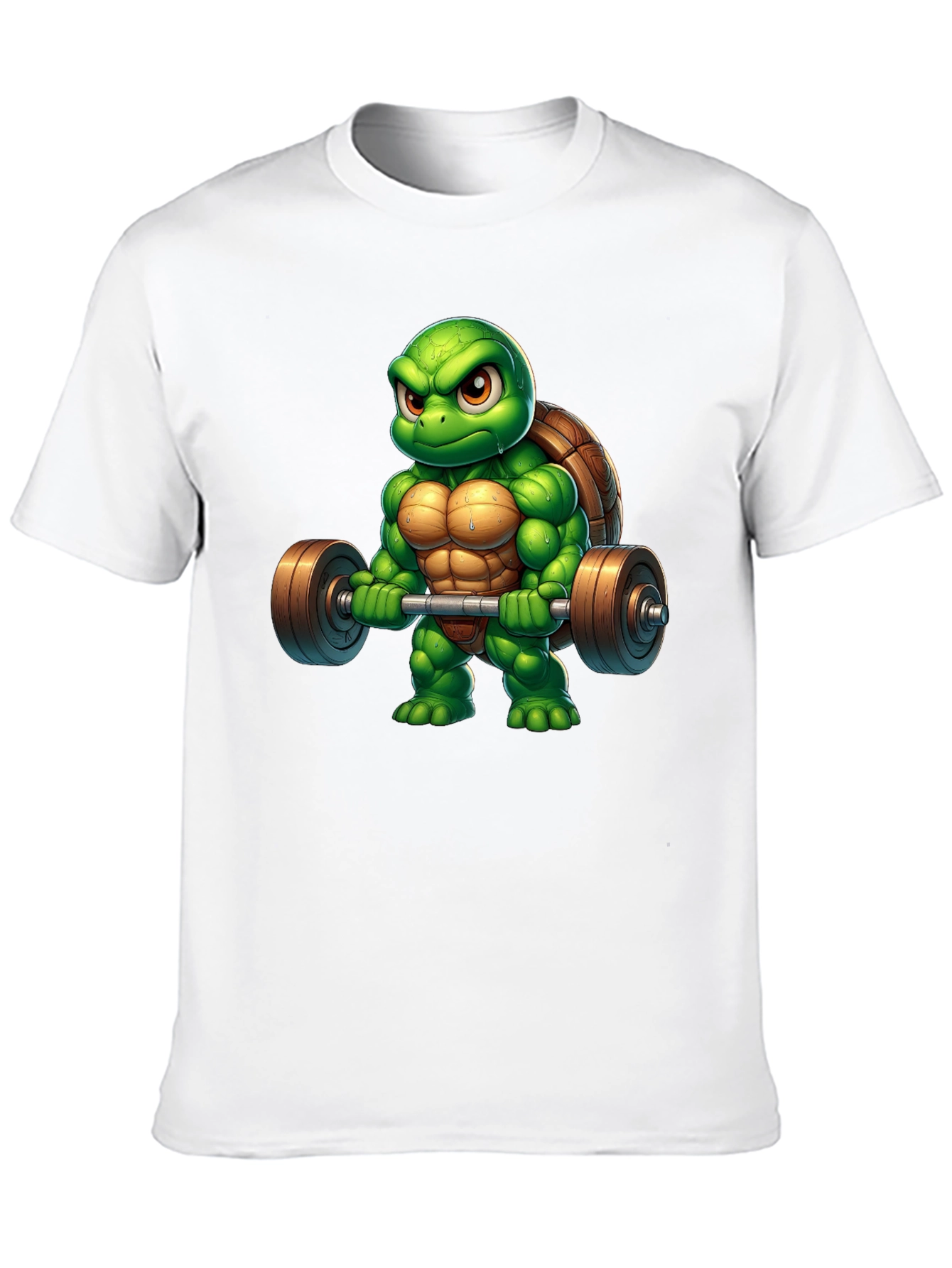 Black Turtle Powerlifter Black T-Shirt view 10