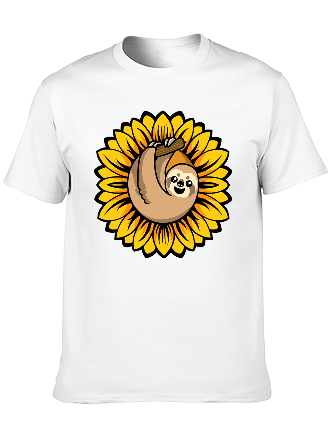 Black Sloth in Sunflower Graphic Tee - Relaxed Fit view 10