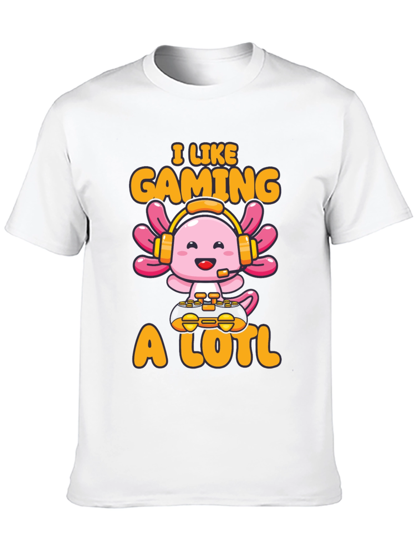 Black Gamer Axolotl T-Shirt - I Like Gaming A Lotl view 10