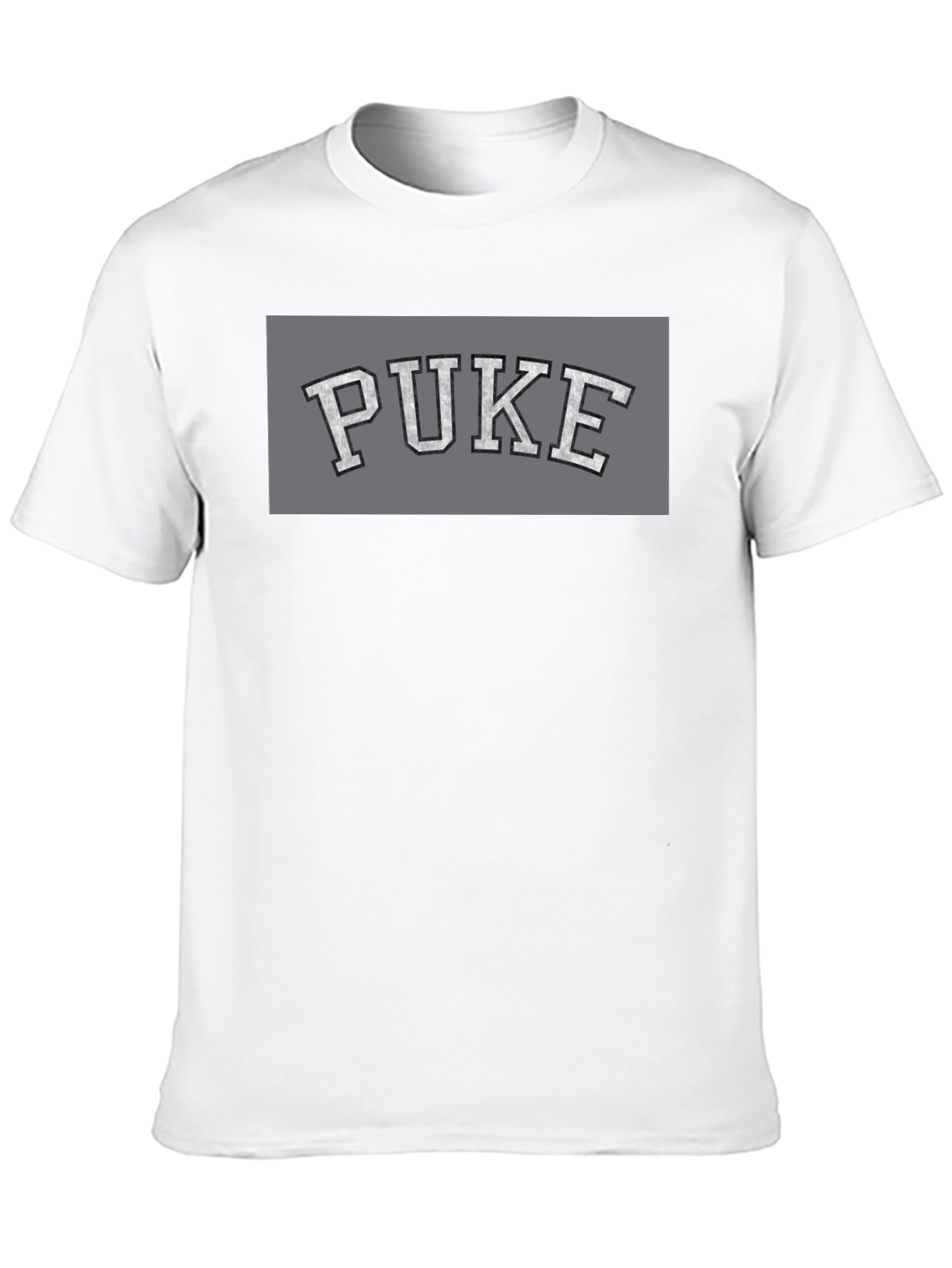 Black PUKE Graphic Tee - Collegiate Style Black T-Shirt view 10