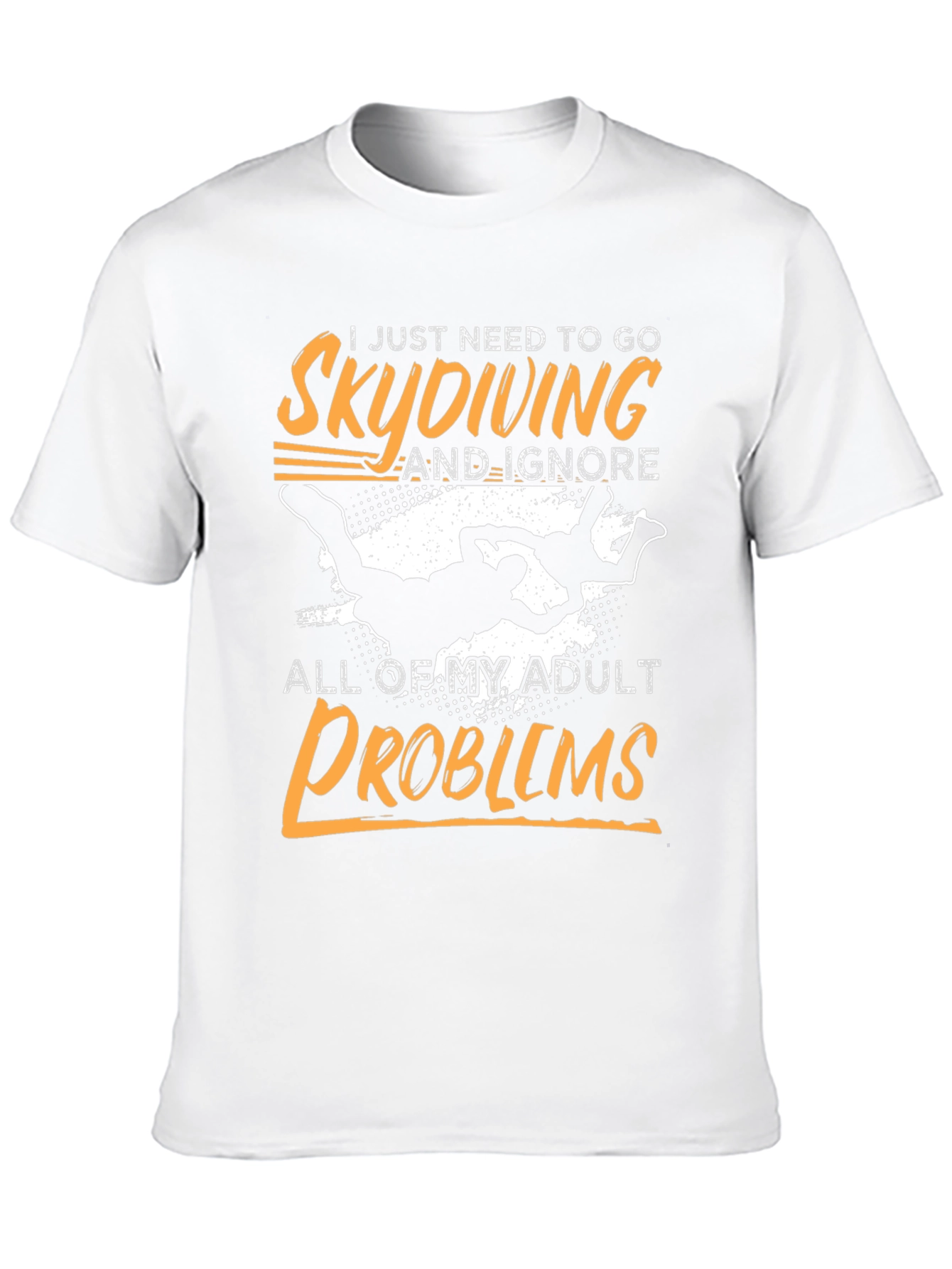 Black Skydiving Adult Problems Graphic Tee view 10