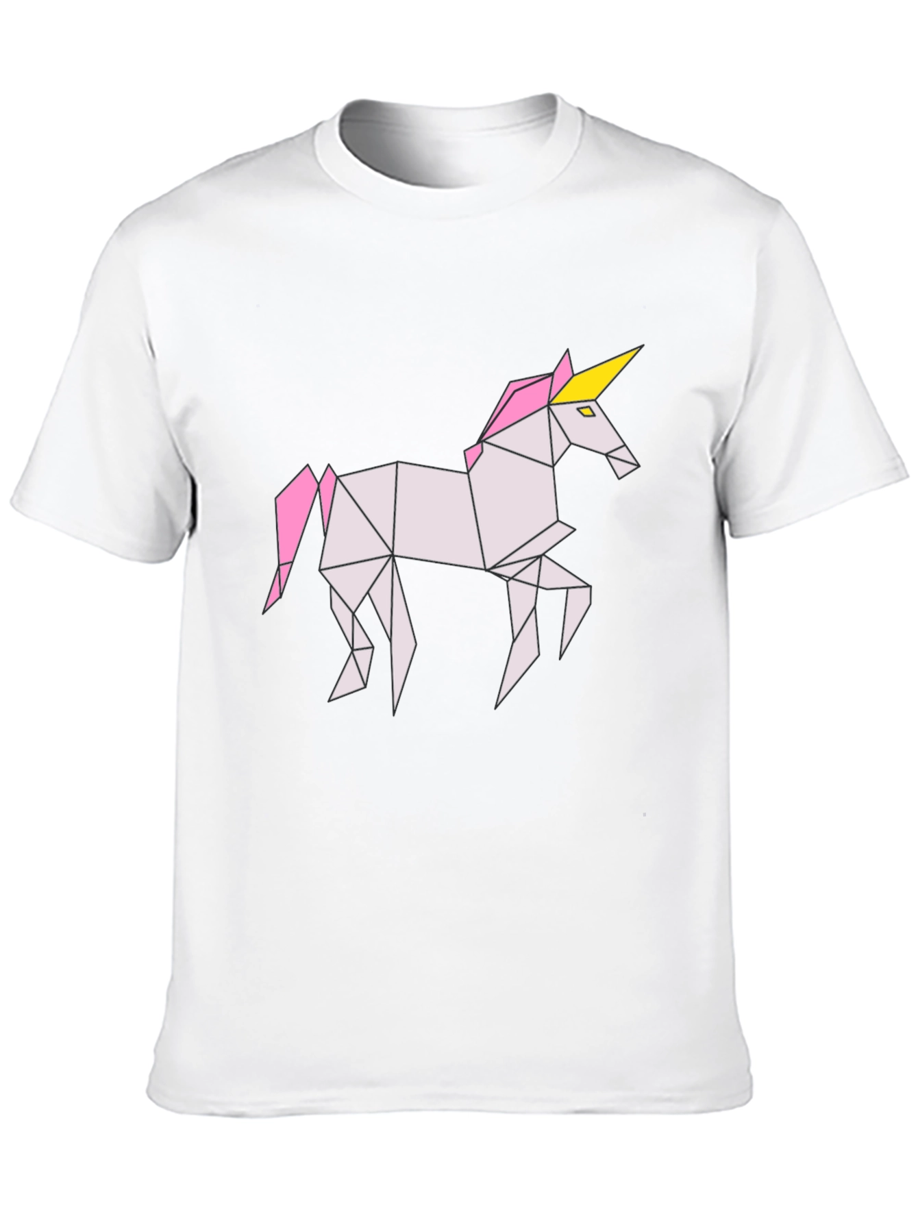 Black Geometric Unicorn Graphic Tee - Black Cotton Shirt view 10