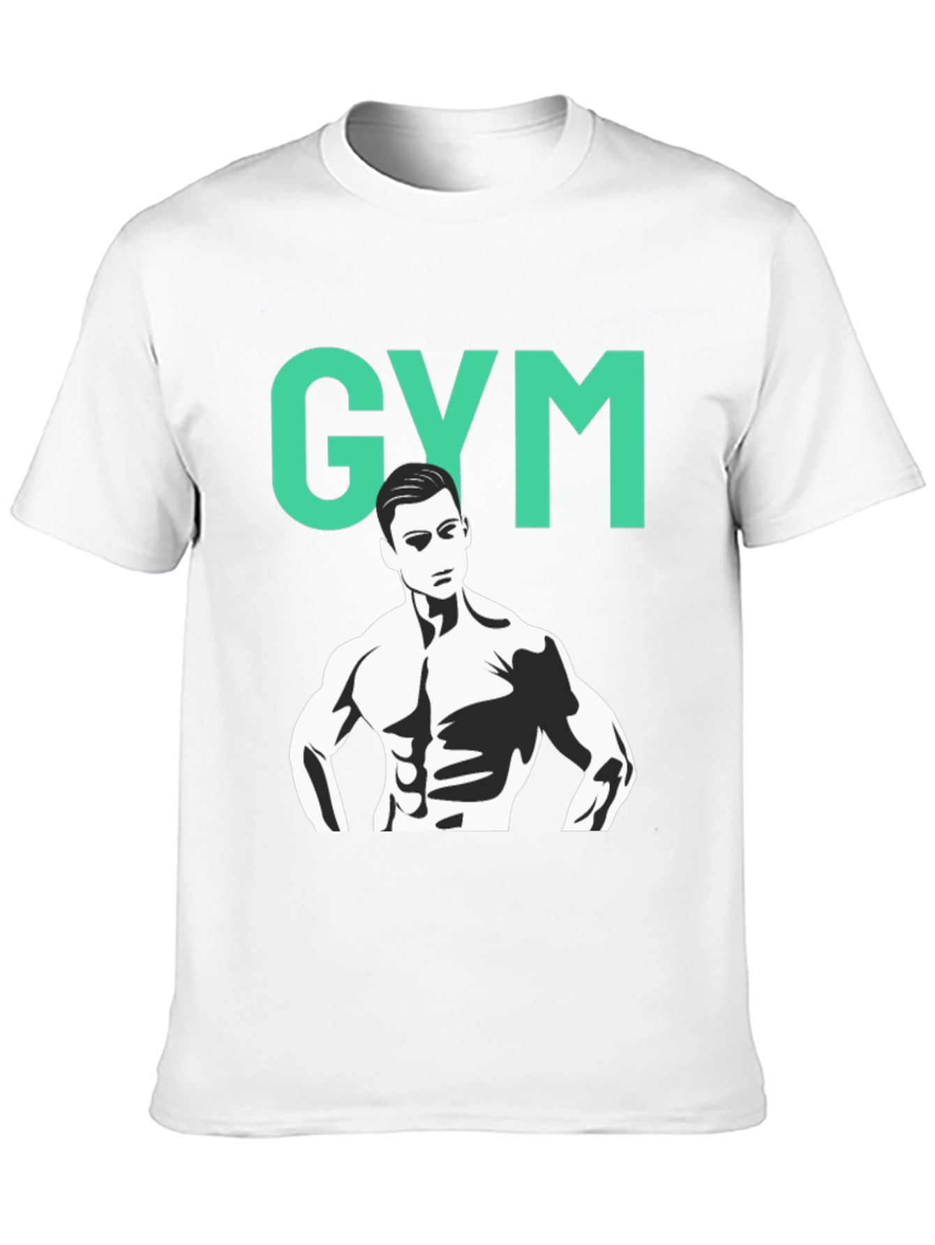 Black Gym Graphic Tee - Black Cotton Training Shirt view 10