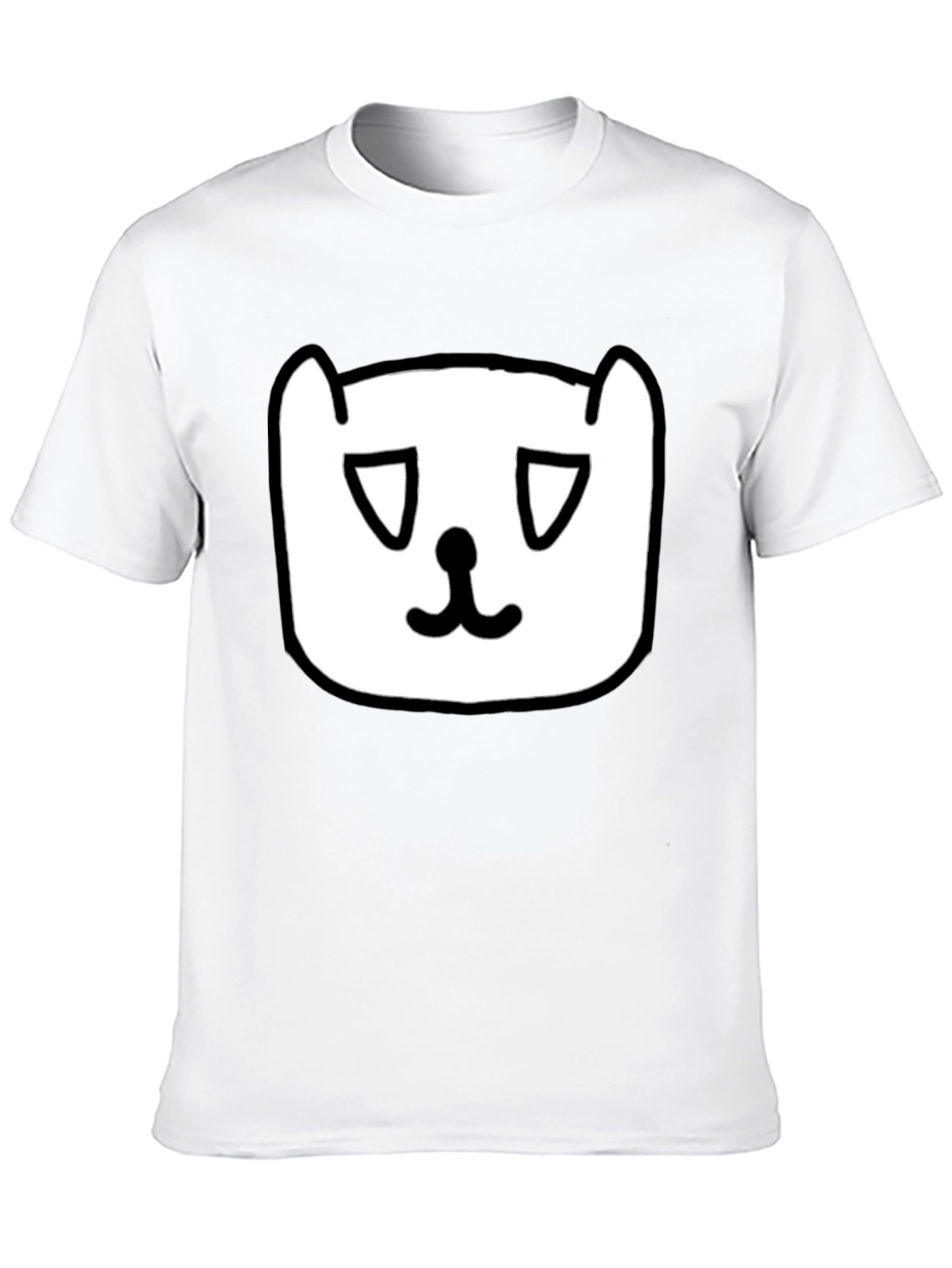 Black Sad Cat Face Graphic Black T-Shirt view 10