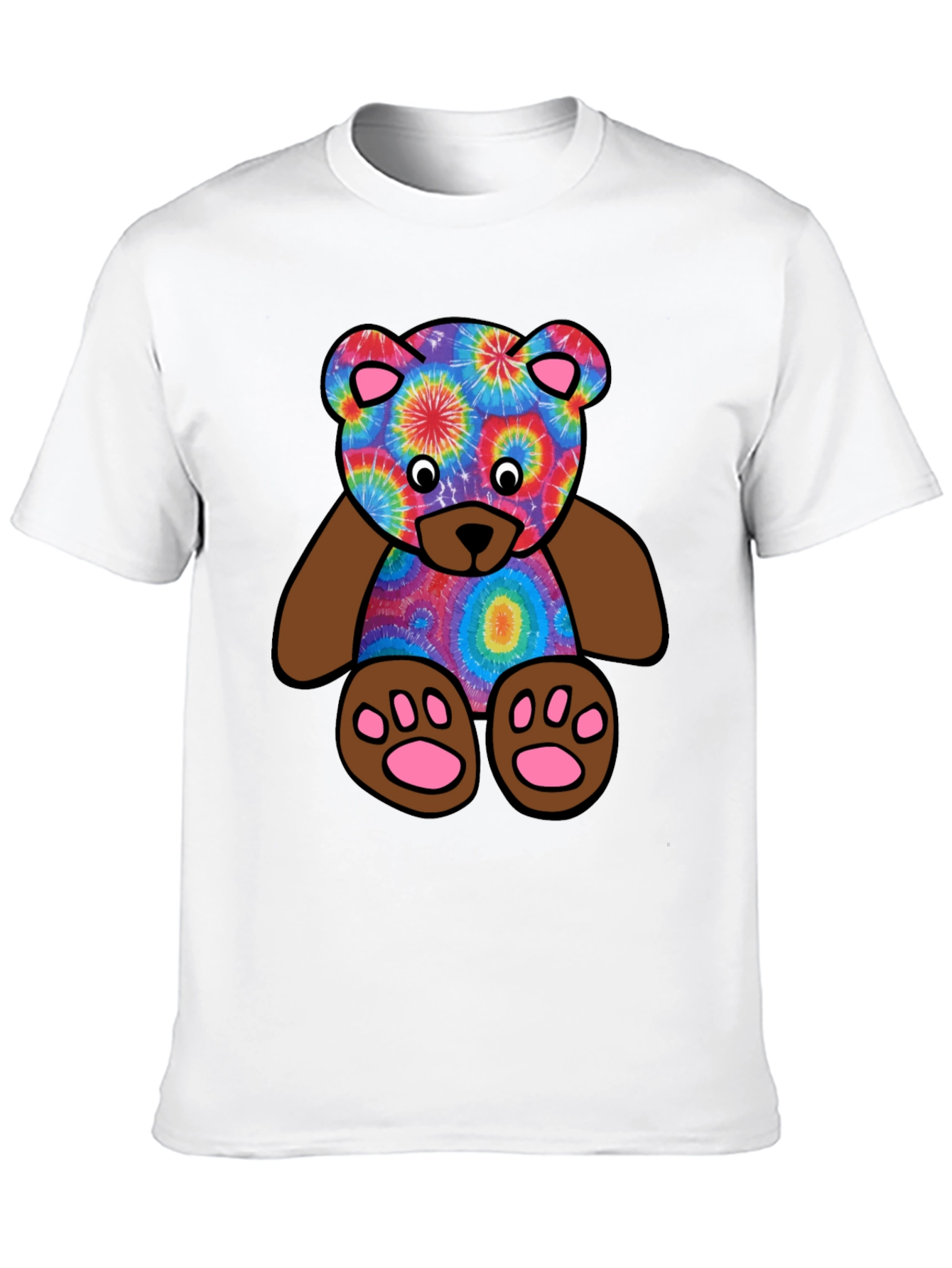 Black Tie-Dye Teddy Bear Graphic T-Shirt view 10