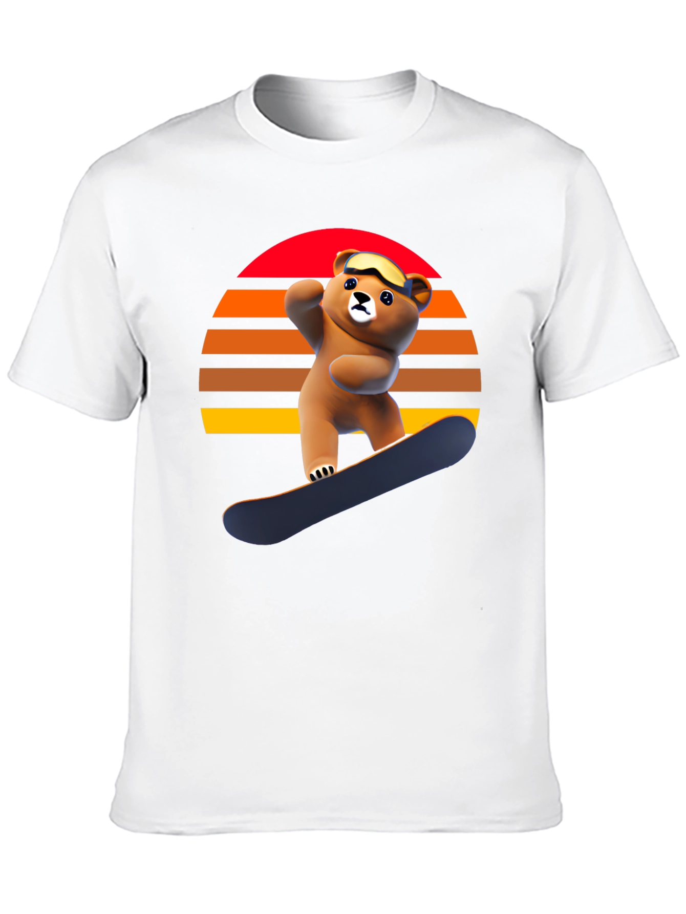 Black Snowboarding Bear Graphic Tee - Retro Style view 10
