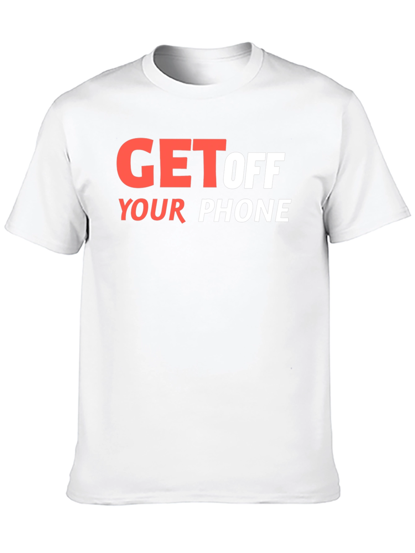 Black Get Off Your Phone Graphic Tee - Black Cotton Blend view 10