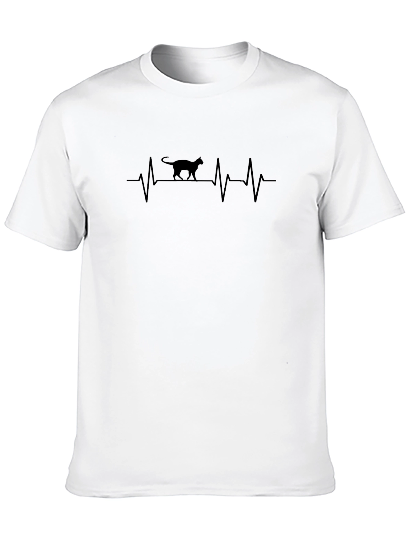 Black Cat Heartbeat T-Shirt - Stylish & Unique Design view 10