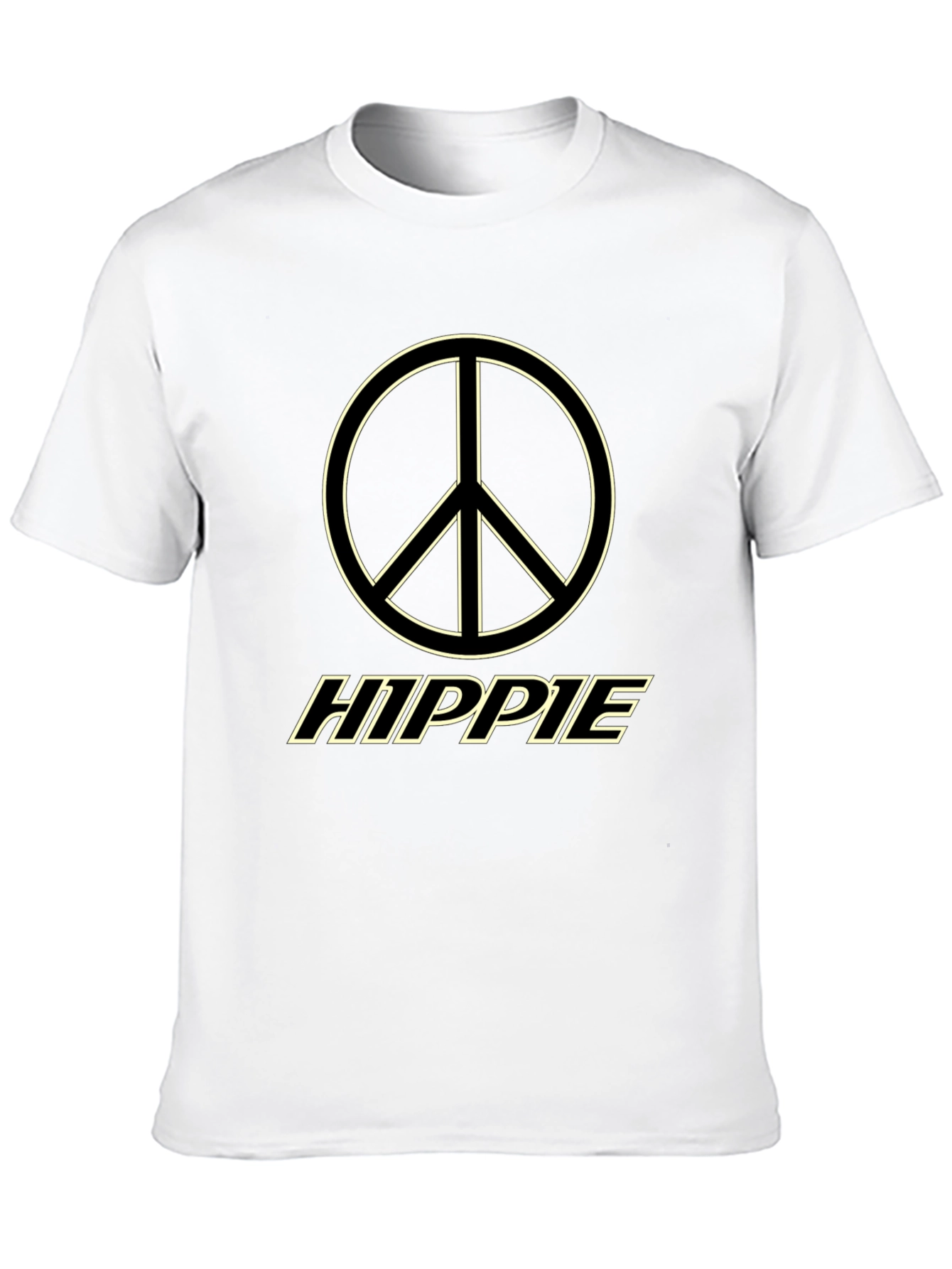Black Hippie Peace Sign Graphic Tee view 10
