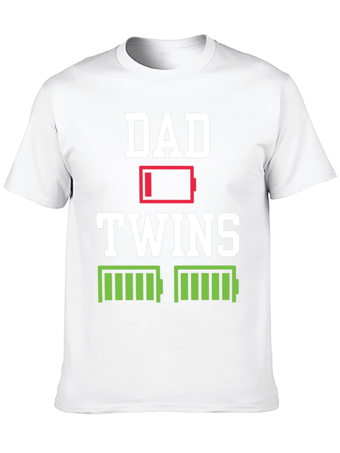 Black Dad of Twins Low Battery T-Shirt view 10