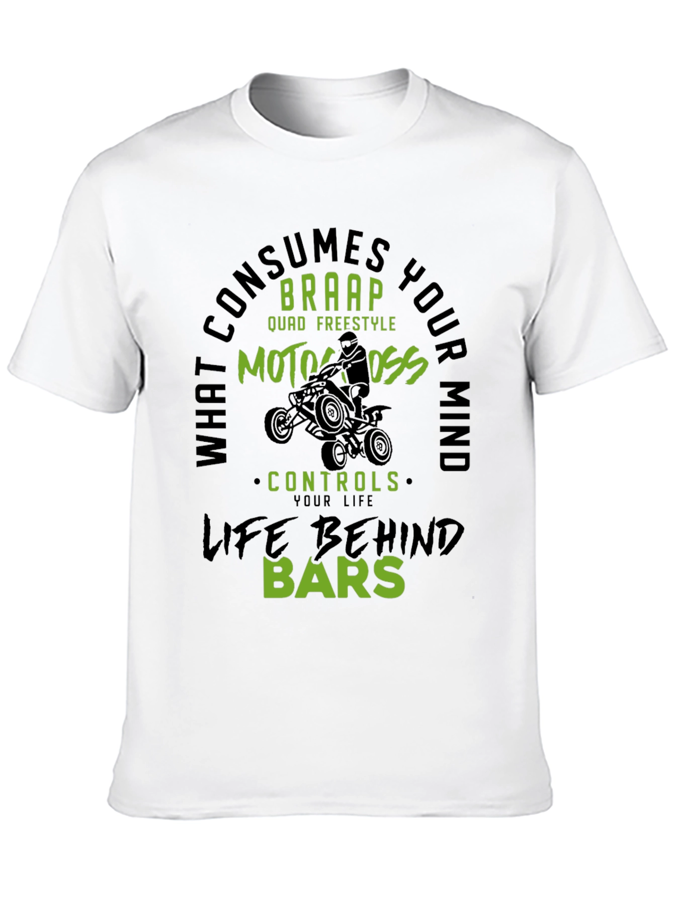 Black Motocross Life Behind Bars Graphic Tee view 10