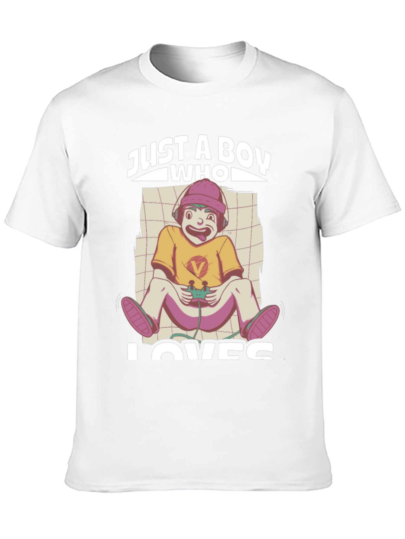 Black Just a Boy Who Loves Gaming Black T-Shirt view 10