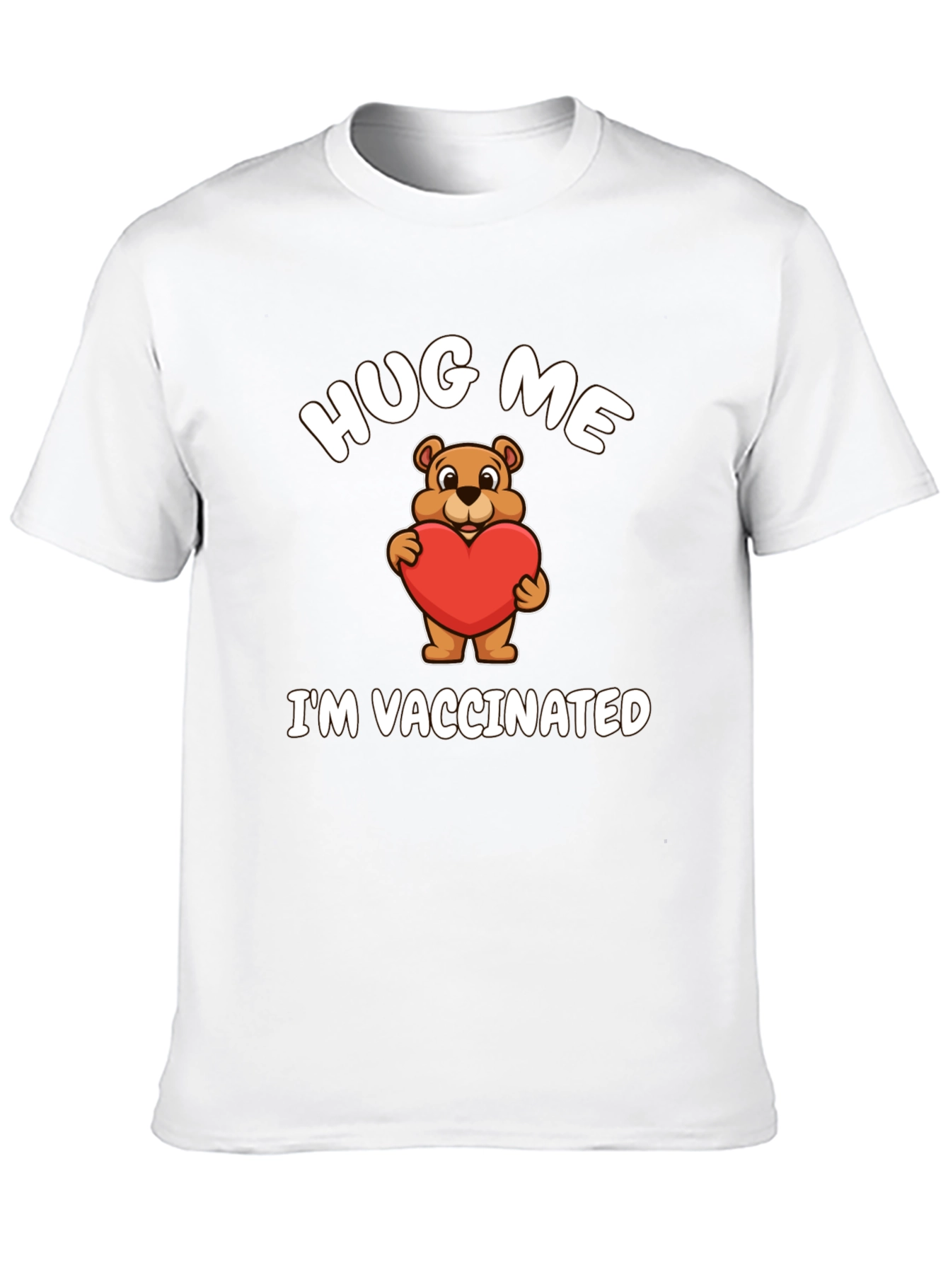 Black Hug Me I'm Vaccinated Bear T-Shirt view 10