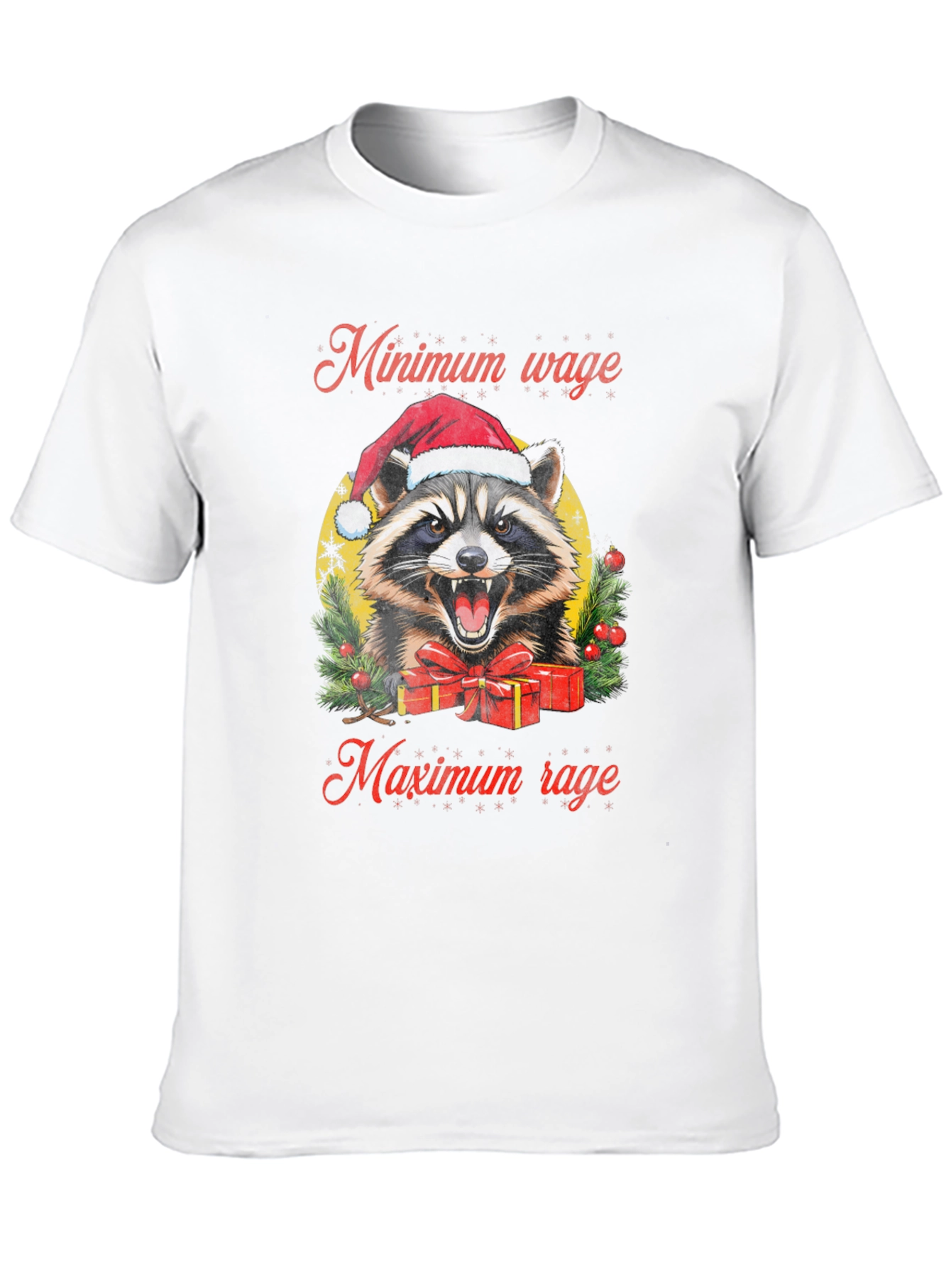 Black Minimum Wage Maximum Rage Raccoon Graphic Tee view 10
