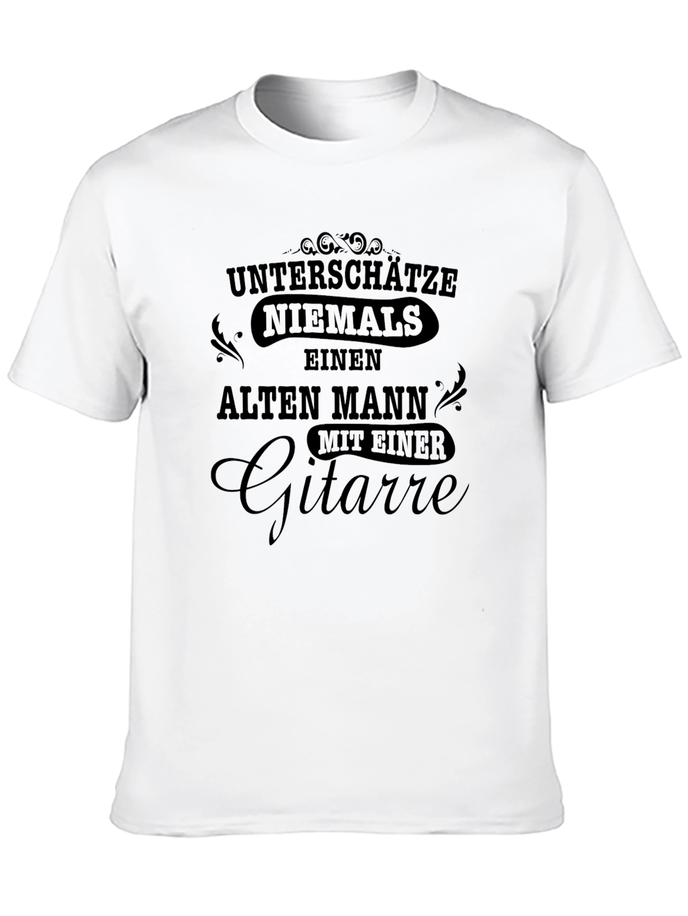 Black Black T-Shirt: Never Underestimate An Old Man With A Guitar view 10