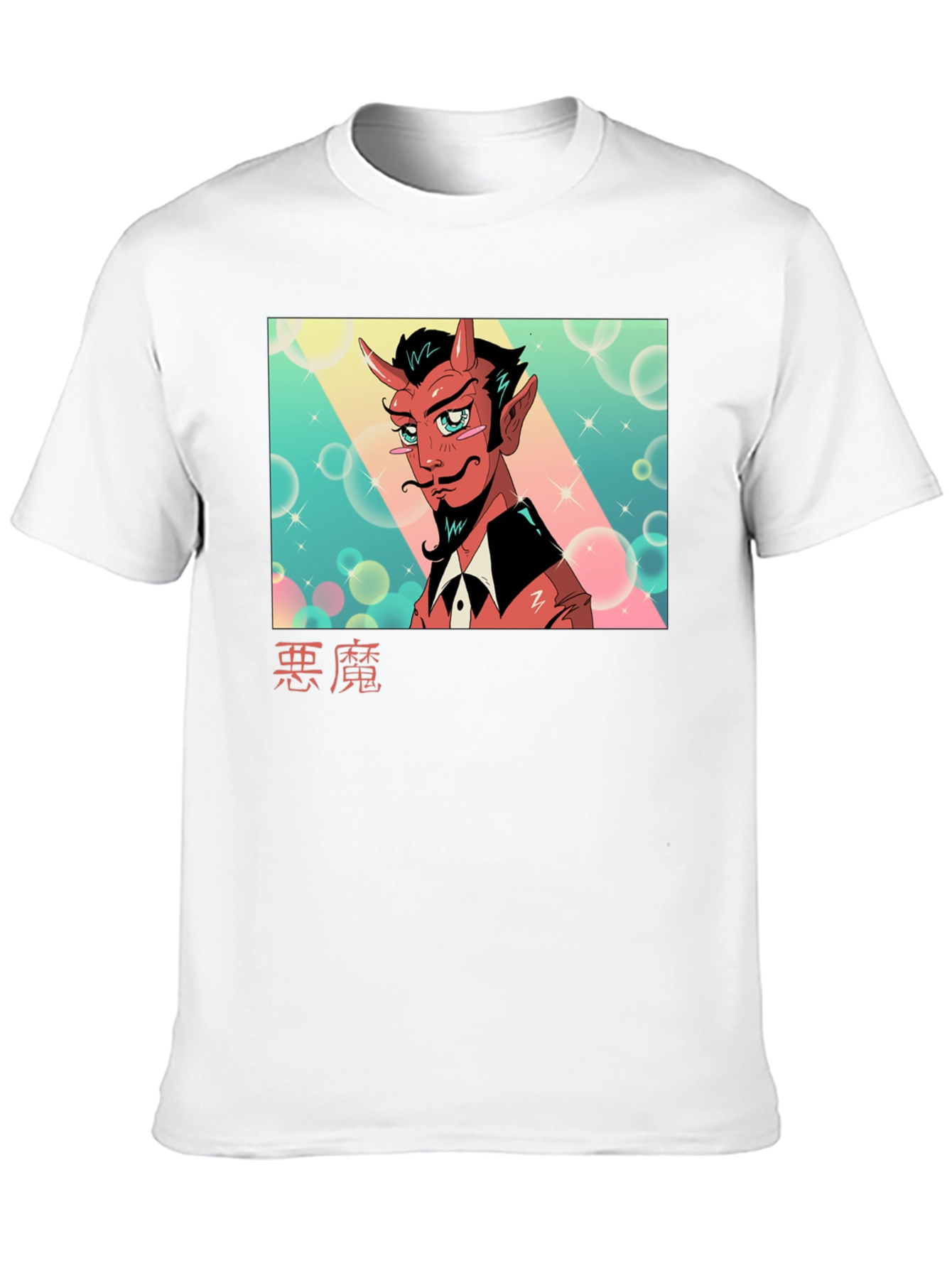 Black Anime Devil Graphic Tee - Soft Cotton Black T-Shirt view 10