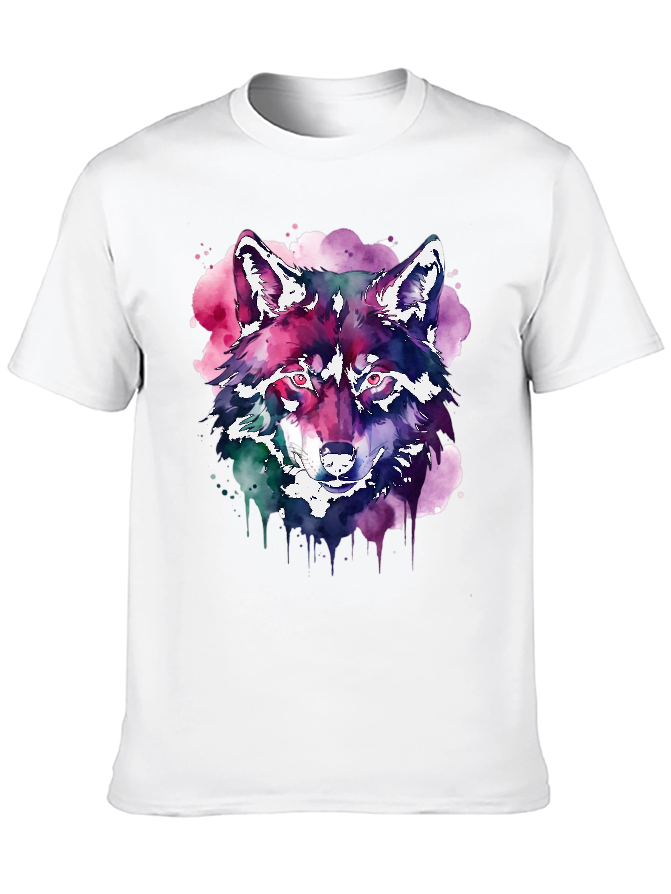 Black Watercolor Wolf Graphic T-Shirt - Black view 10