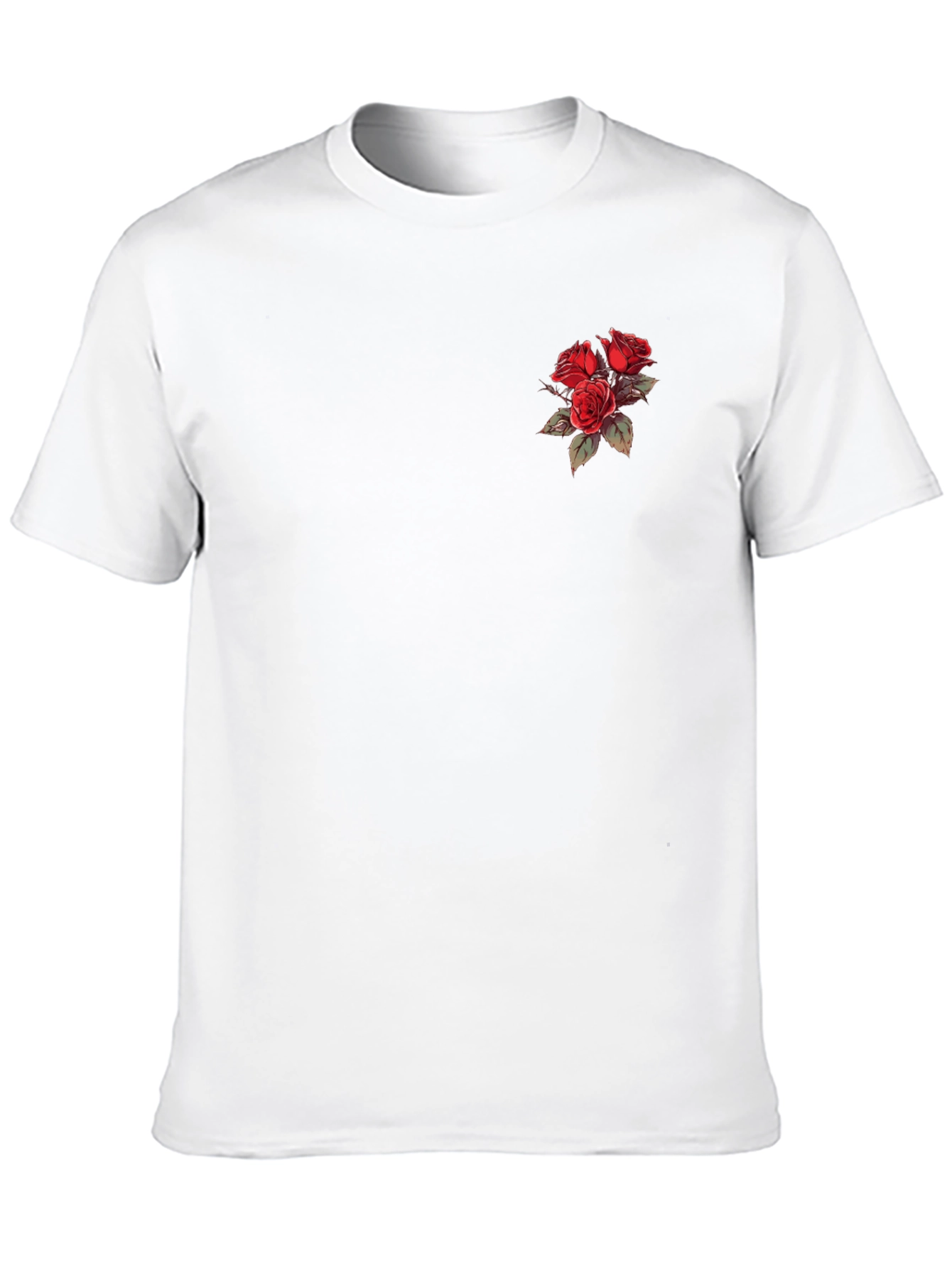 Black Black T-Shirt with Rose Bouquet Design view 10