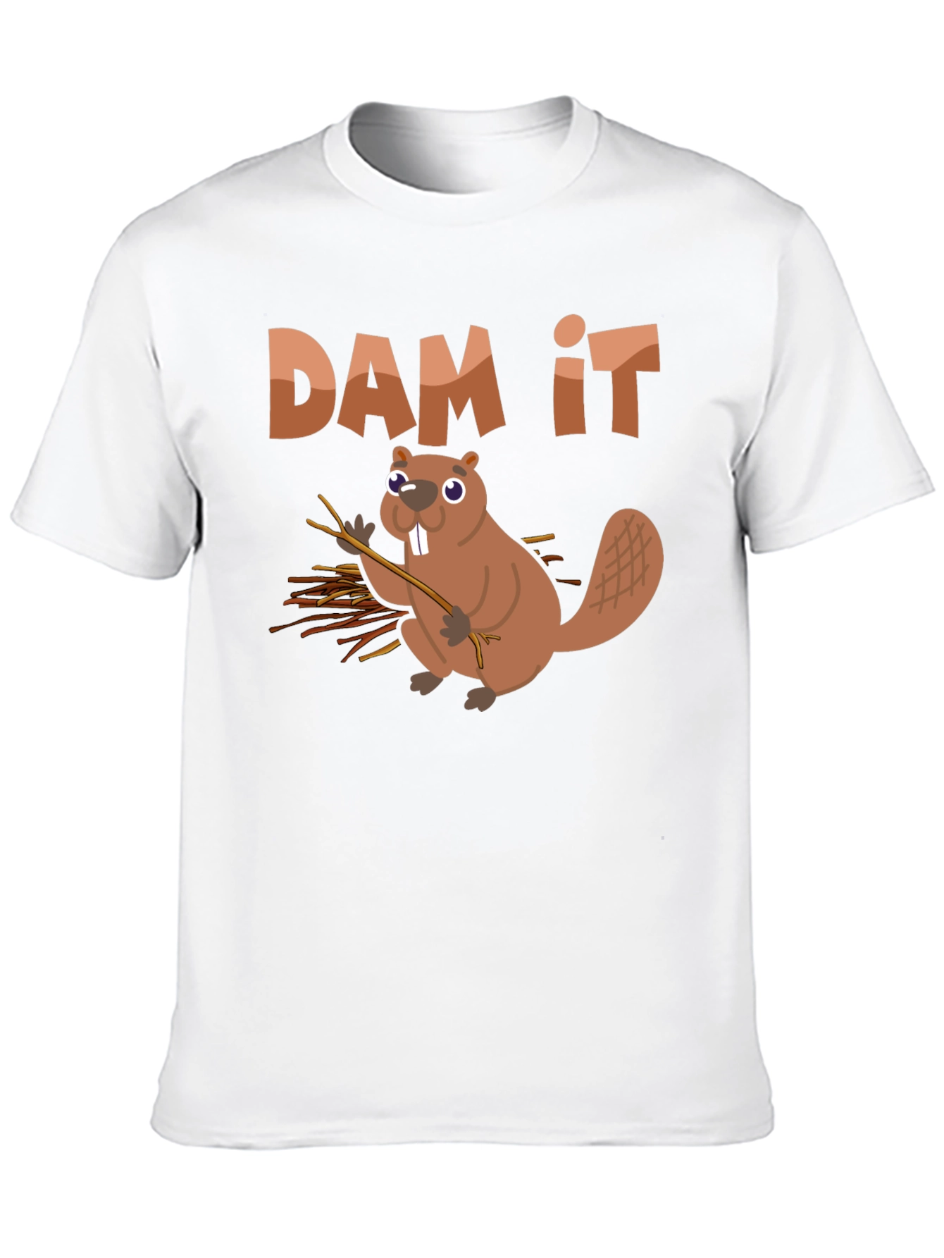Black Funny Beaver "Dam It" Graphic T-Shirt view 10