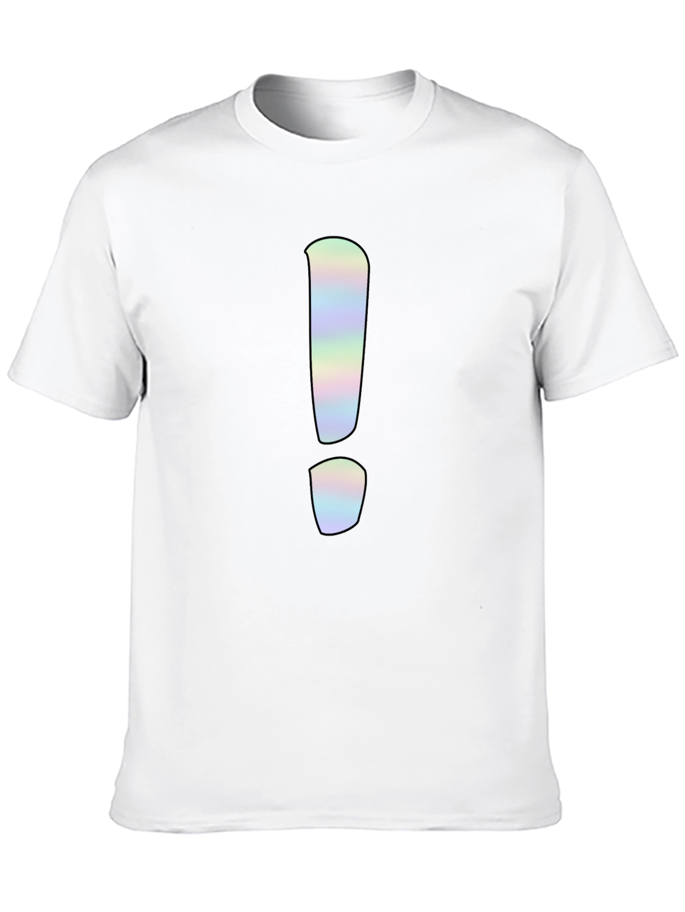 Black Statement Tee: Holographic Exclamation Point Graphic Shirt view 10