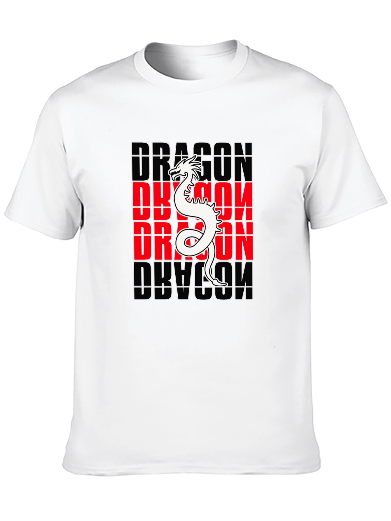 Black Dragon Graphic Print Crew Neck T-Shirt - Black view 10