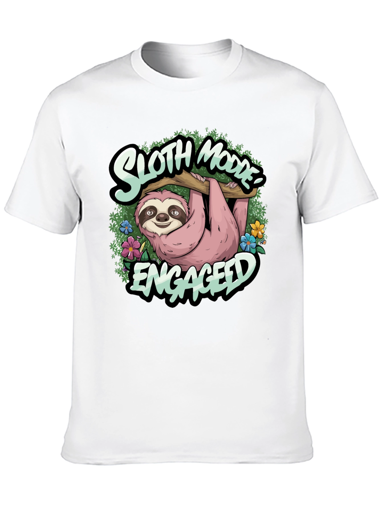 Black Sloth Mode Engaged Tee - Relaxed Casual Wear view 10