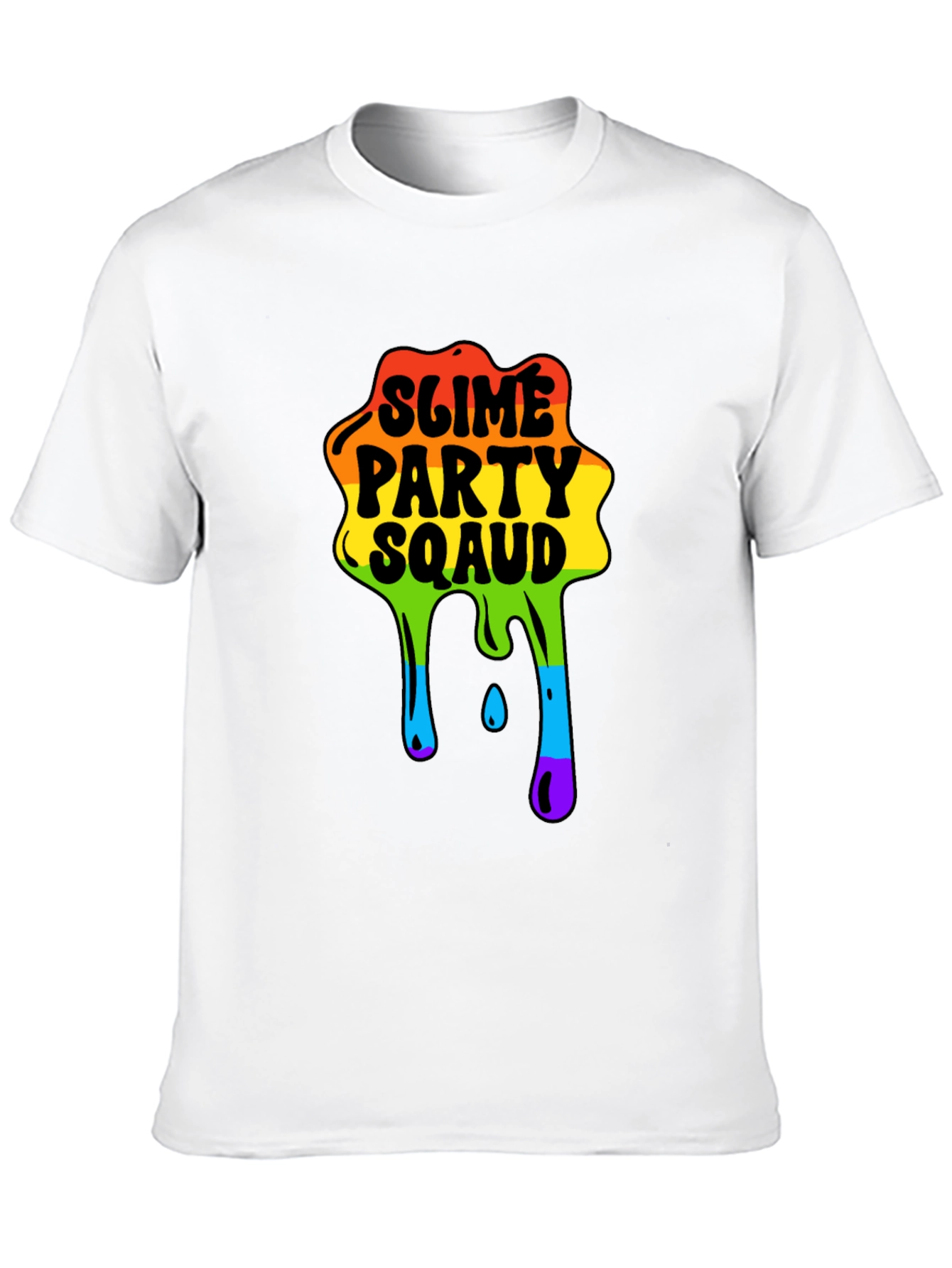 Black Slime Party Squad Tee Rainbow Drip Graphic view 10