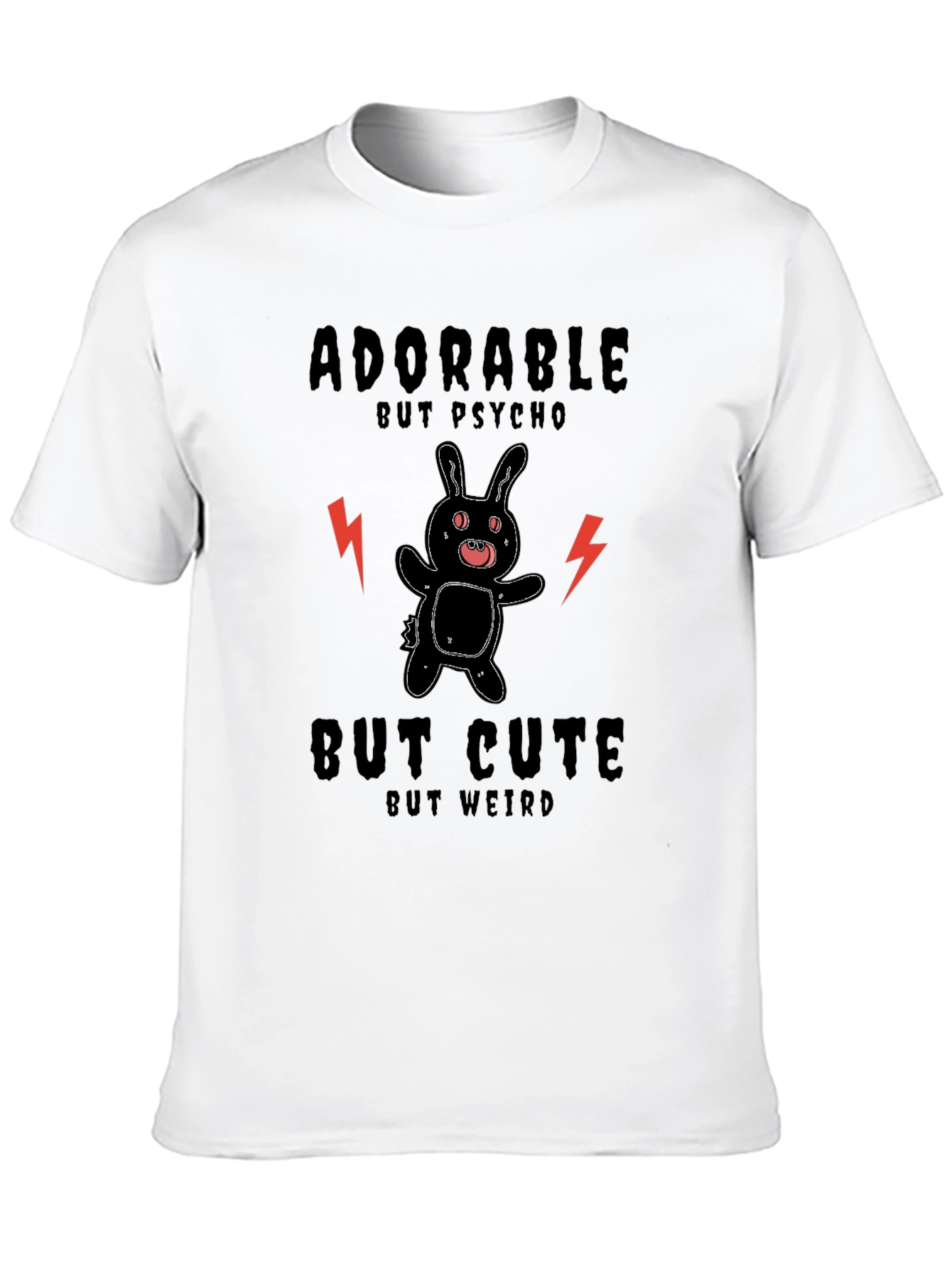 Black Adorable But Psycho Novelty T-Shirt view 10