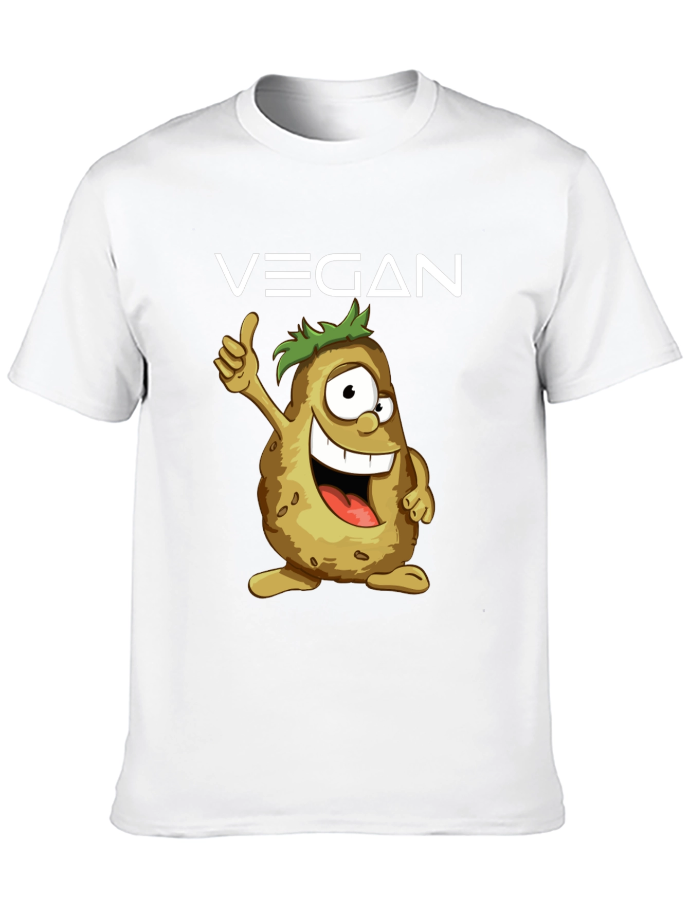 Black Vegan Potato Cartoon T-Shirt view 10