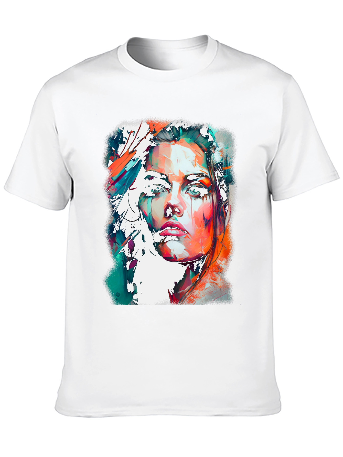 Black Abstract Woman Portrait Graphic Tee view 10