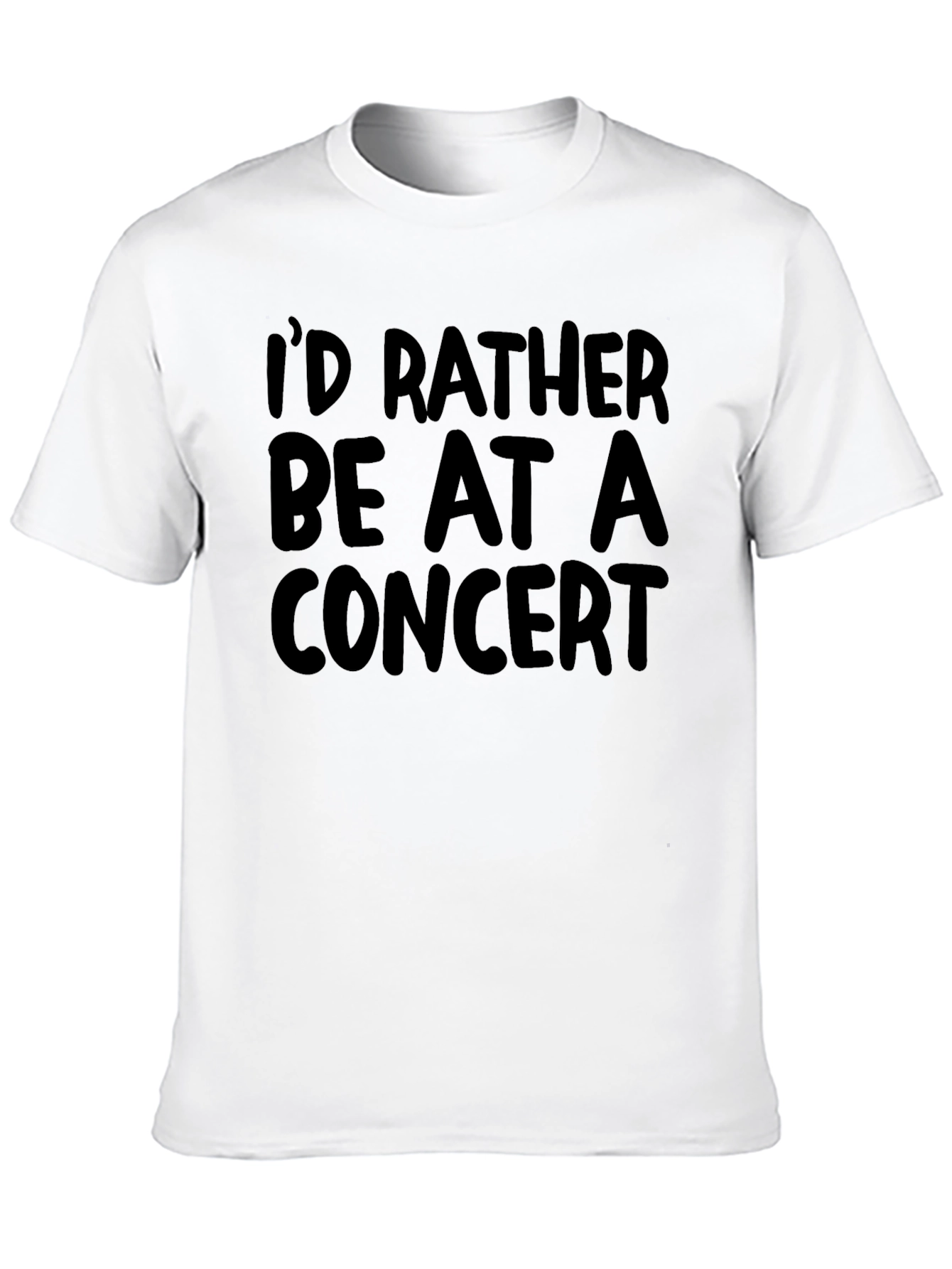 Black Concert Lover T-Shirt - "I'd Rather Be At A Concert" Tee view 10