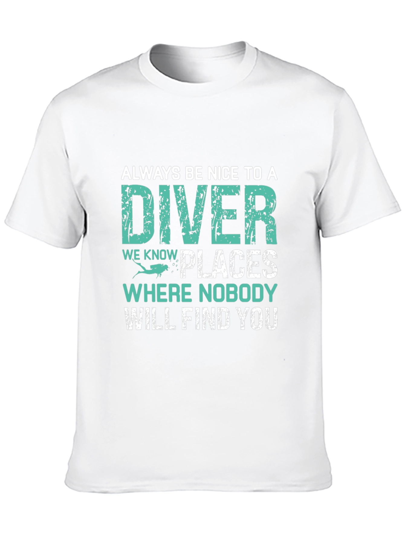 Black Funny Diver T-Shirt - Be Nice to a Diver view 10