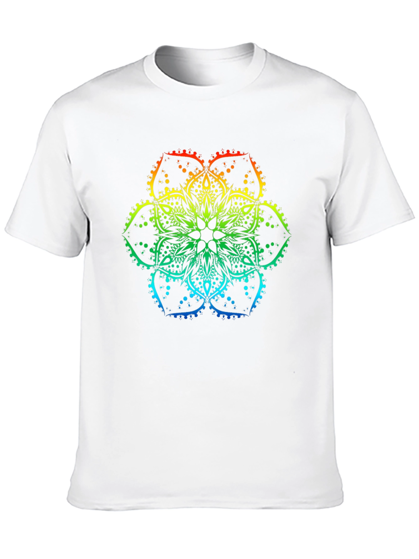 Black Rainbow Mandala Print Black T-Shirt view 10