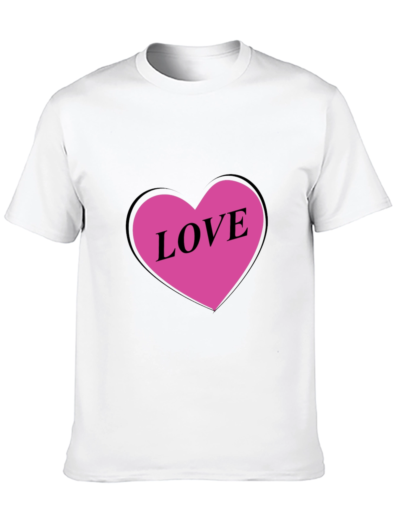 Black Love Heart Graphic Black T-Shirt view 10