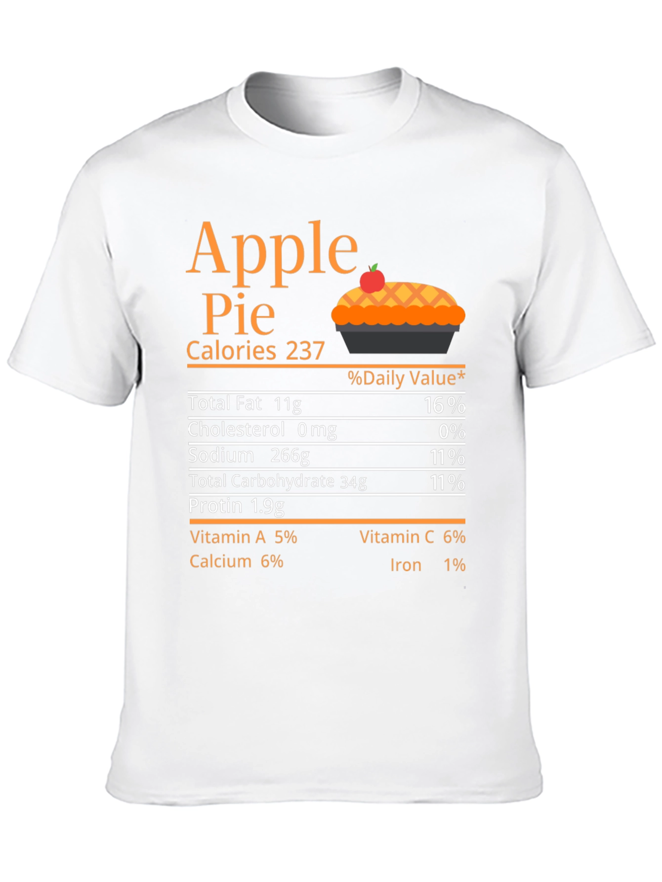 Black Apple Pie Nutrition Facts T-Shirt view 10