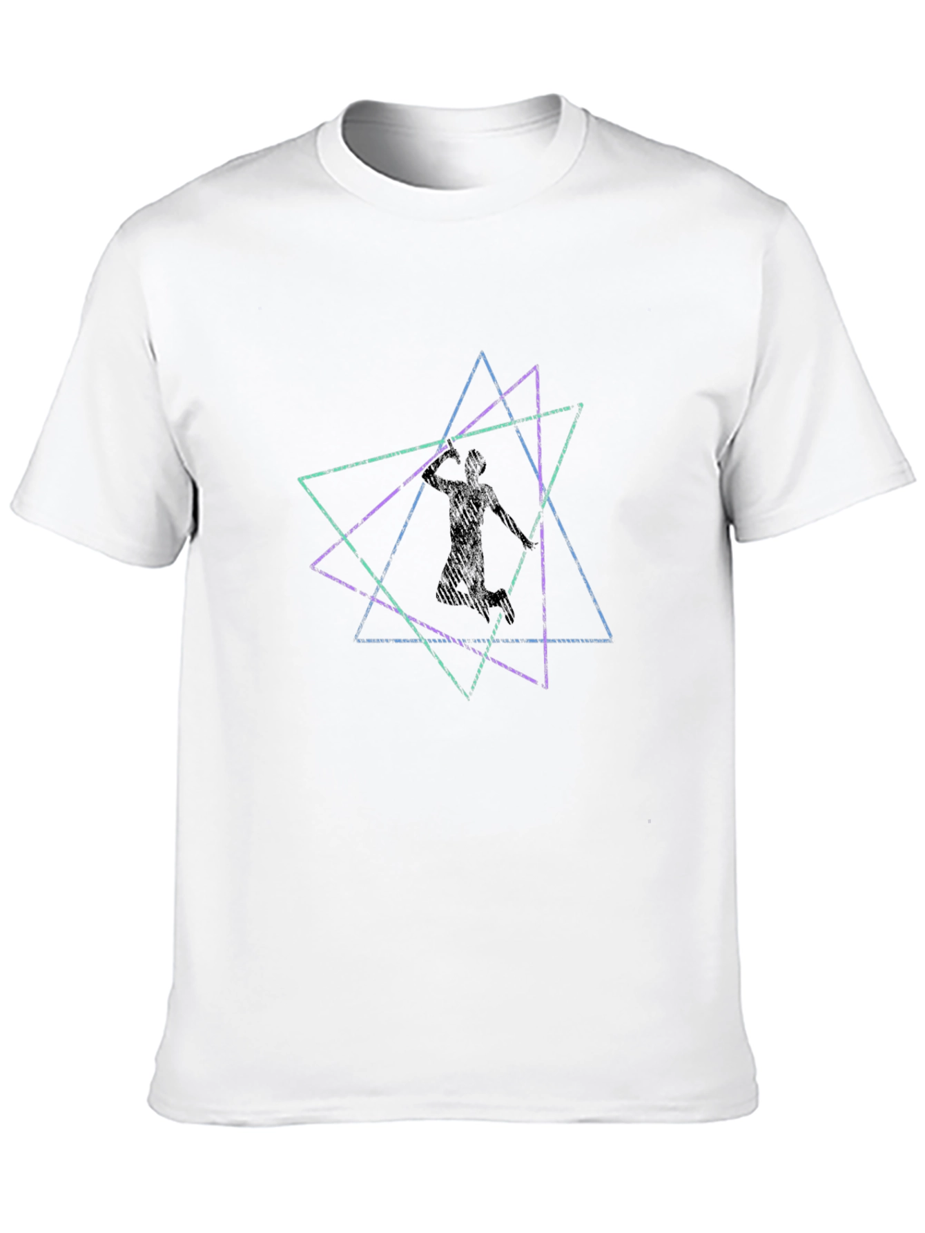 Black Geometric Athlete Graphic Black Tee view 10