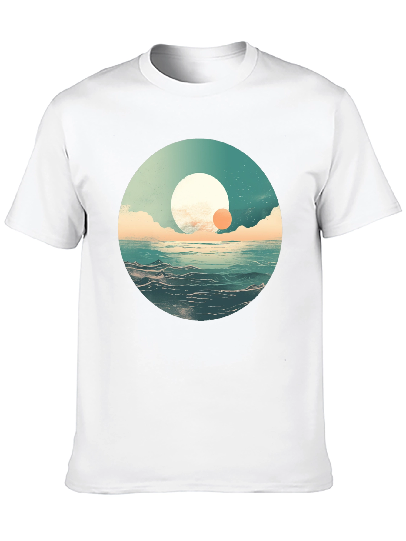 Black Ocean Sunrise Graphic Tee - Black Crew Neck view 10