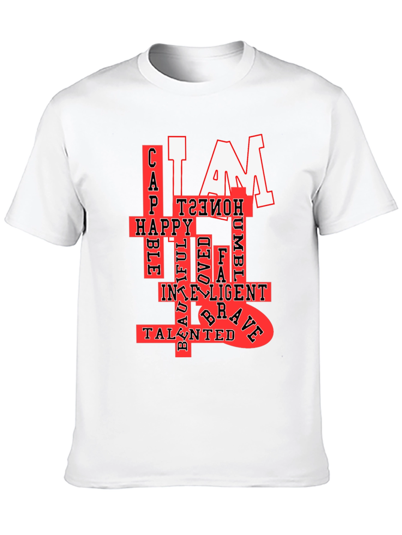 Black I AM T-Shirt: Confident, Happy & Talented  view 10