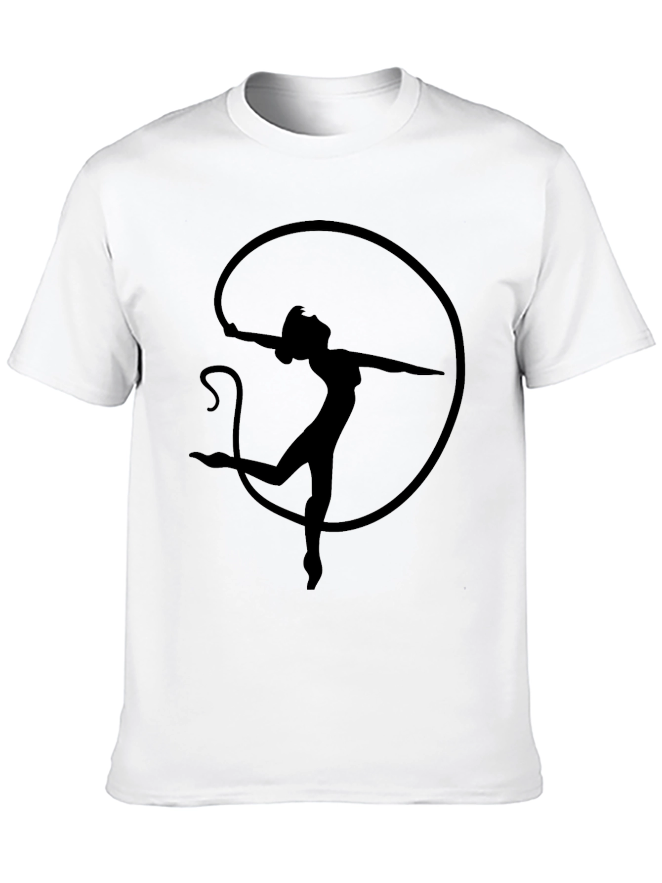 Black Silhouette Dancer Tee - Black Cotton Graphic T-Shirt view 10