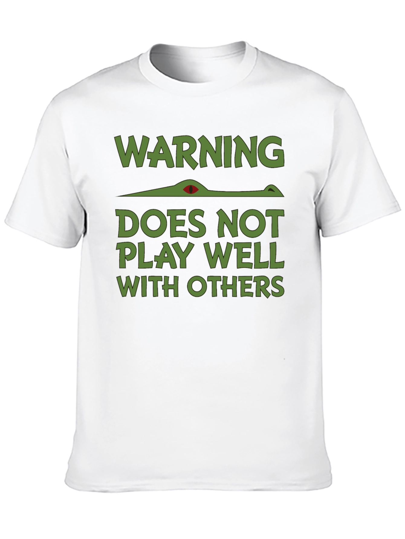 Black Warning: Does Not Play Well With Others T-Shirt view 10